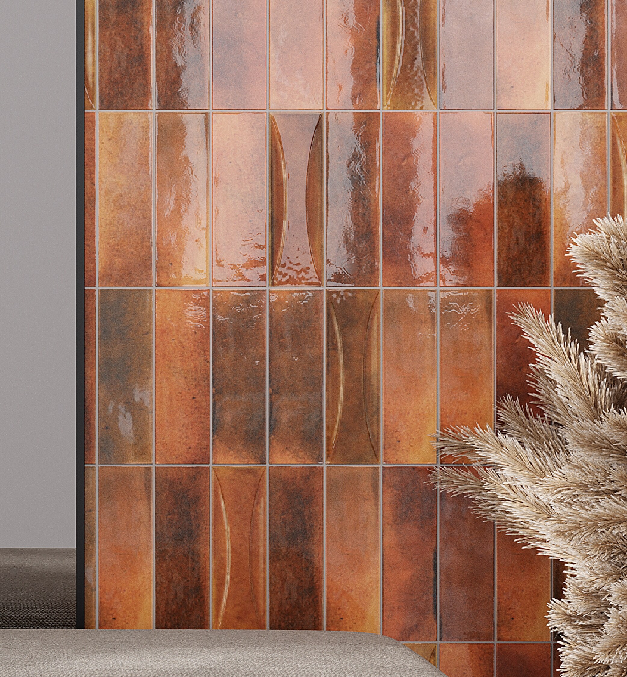 Antiek 3" x 8" Glossy Red Ceramic Subway Tile