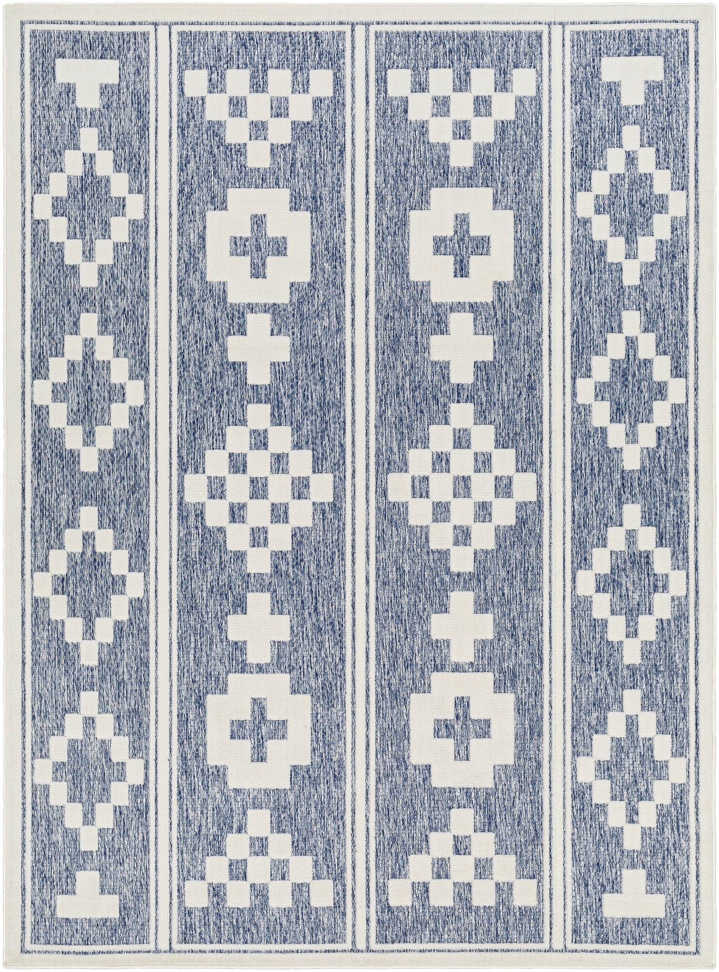 Livabliss SFG2331-679 San Diego 7 x 9 (ft) Polypropylene Blue Rectangular Indoor/Outdoor Tribal Moroccan Area rug