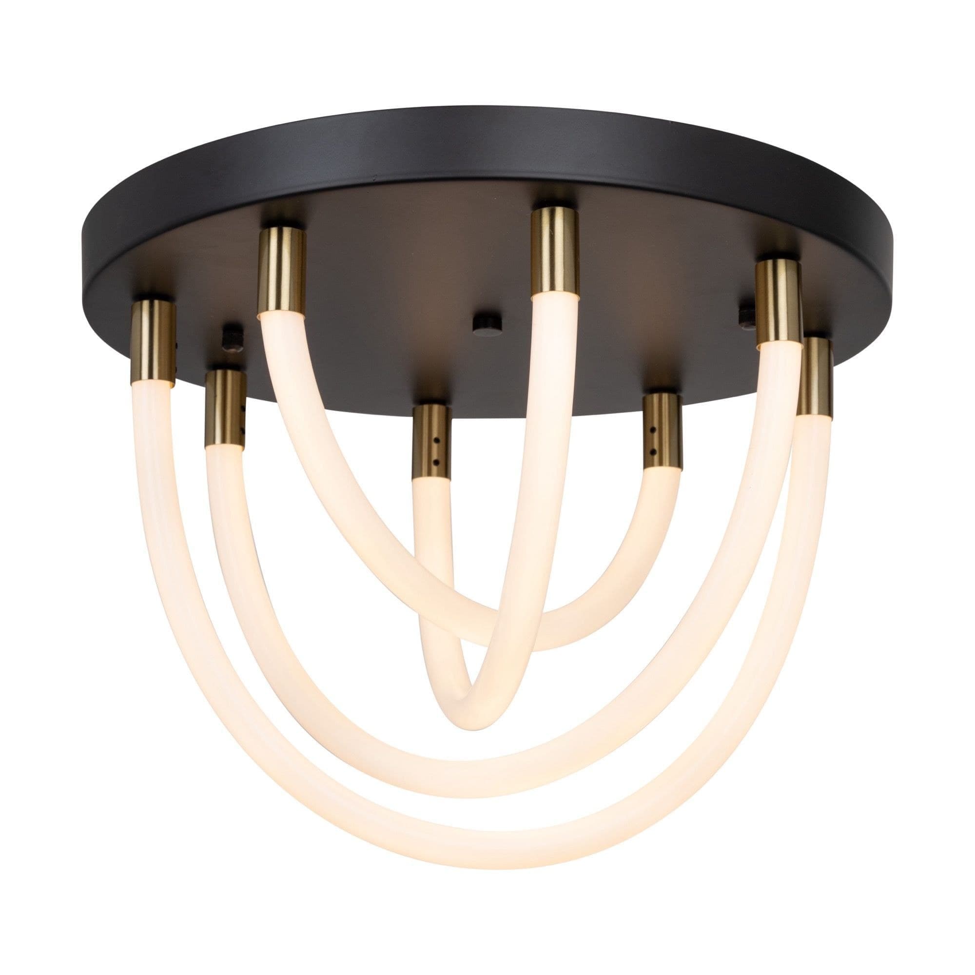ARTCRAFT A-ARTCRFT-AC6811BK Cascata 4 - Light - Black/Brushed Brass / Black Metal / Silicone Semi-Flush Mount Light