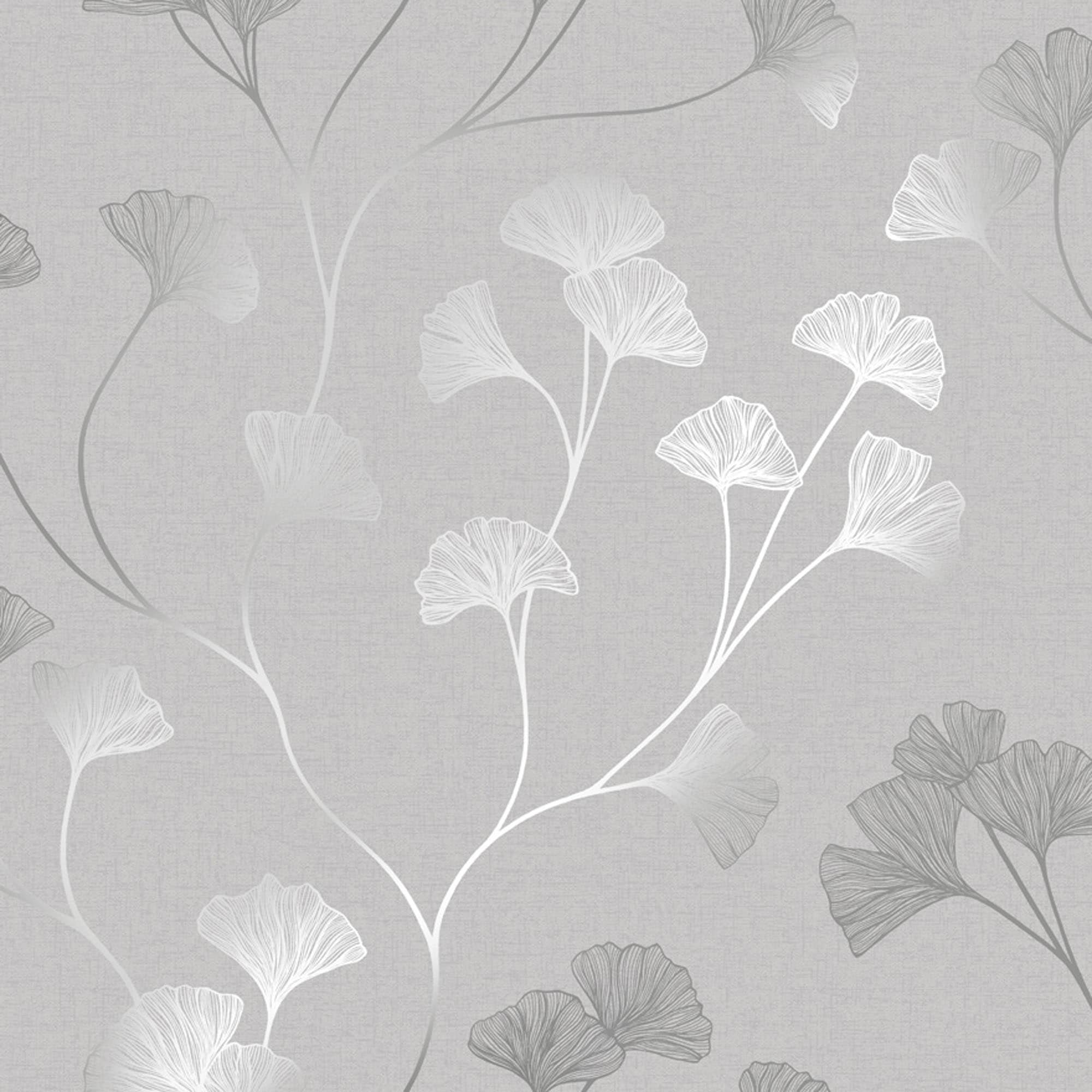 HOLDEN 12700 56-Sq. Feet Silver Paper Trail Unpasted Wallpaper