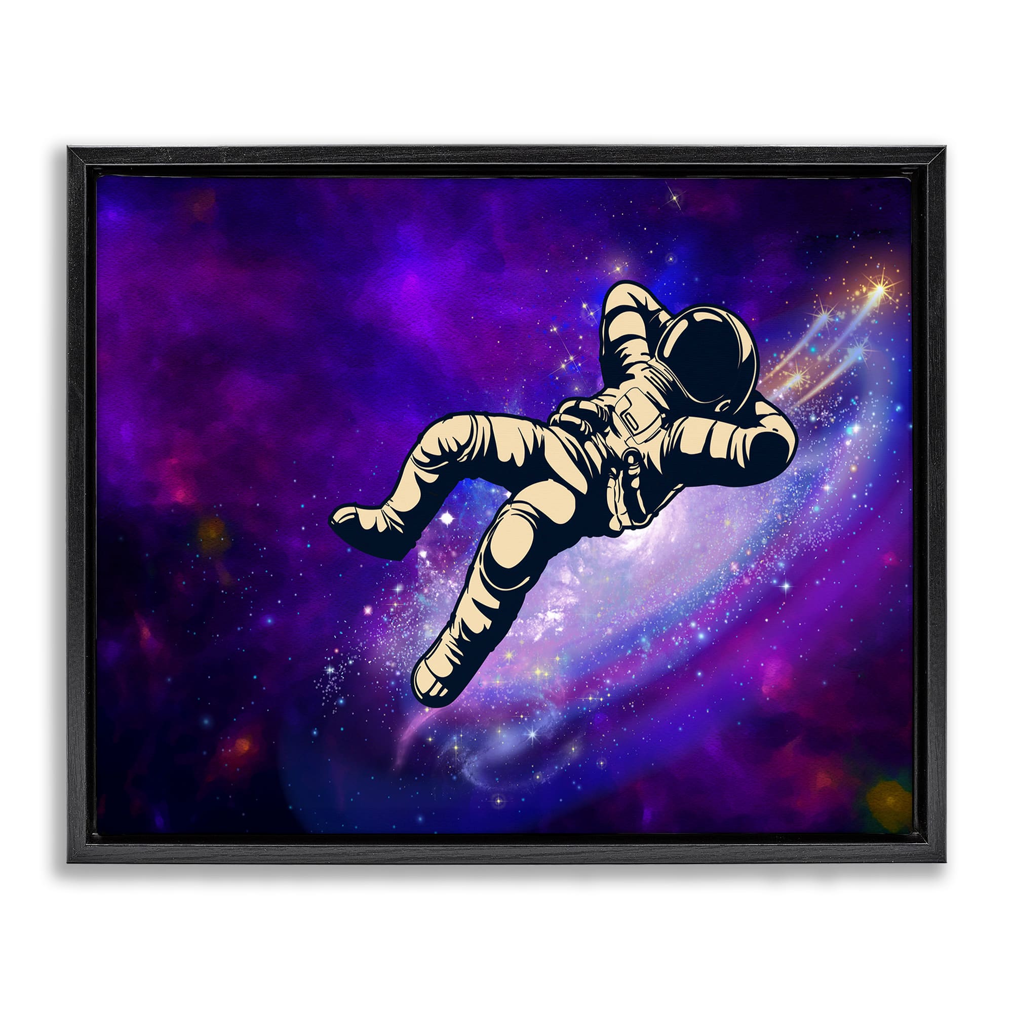 Stupell Industries BS-059-FFB-24X30 Relaxing Astronaut in Space Floating Frame design by Jesse Keith