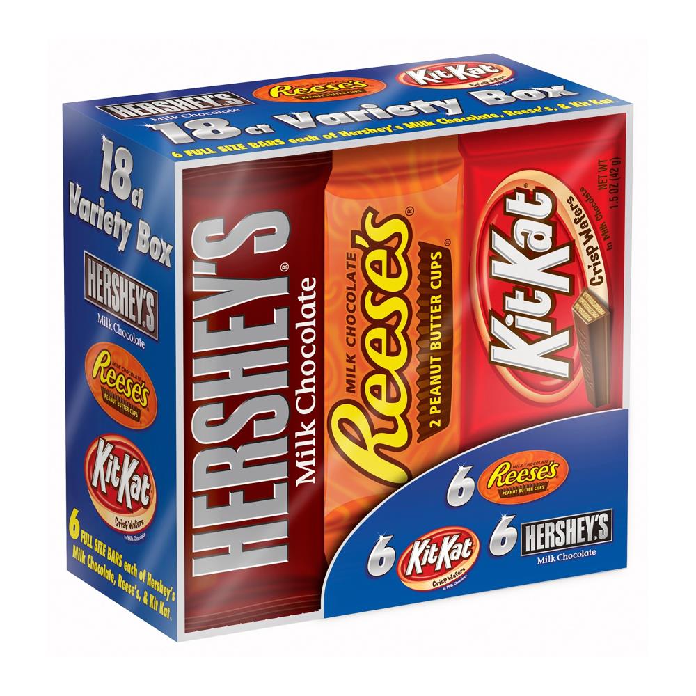 HERSHEY'S Milk Chocolate Candy Bars, 6.98 lb box, 72 bars