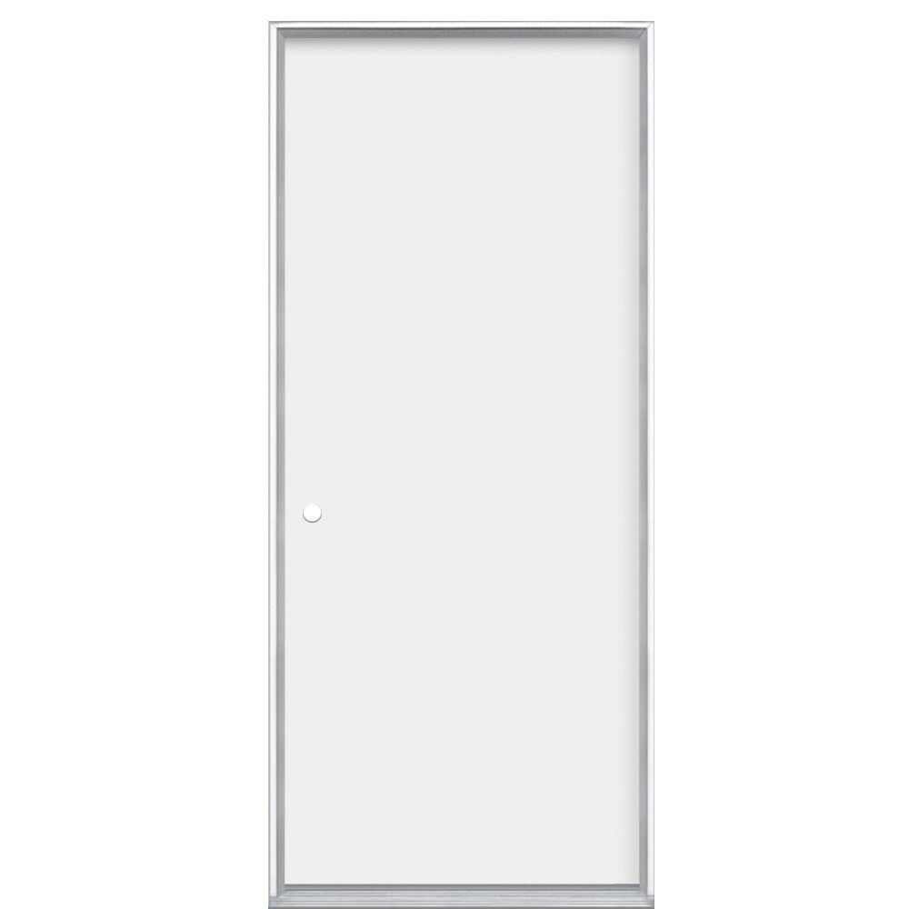 Masonite 740870 32-in x 80-in Steel Right-Hand Inswing Primed Prehung Front Door Insulating Core