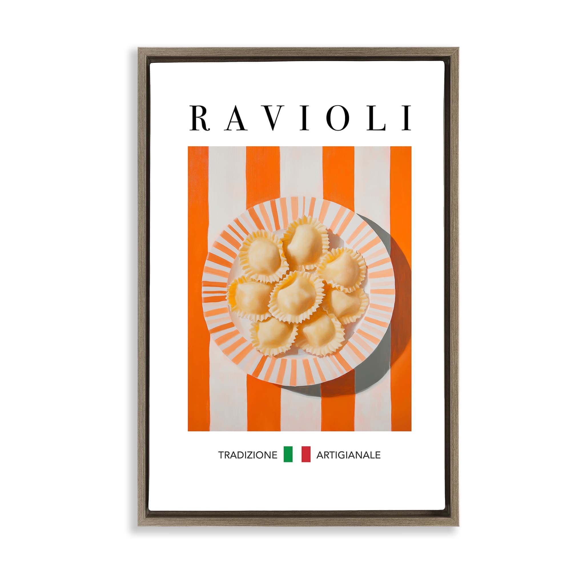 Stupell Industries BT-225-FFE-20X30 Traditional Ravioli Pasta Floating Frame design by Andreas Magnusson