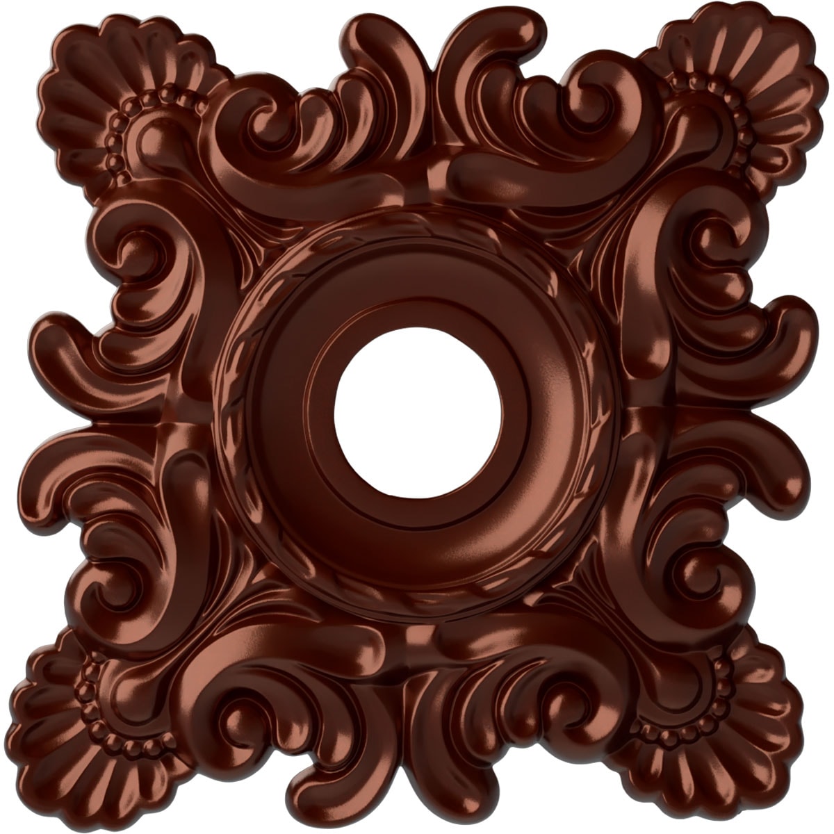 Ekena Millwork CM18CRACS Crawley 18-in W x 18-in L Painted Antique Copper Polyurethane Whole Ceiling Medallion