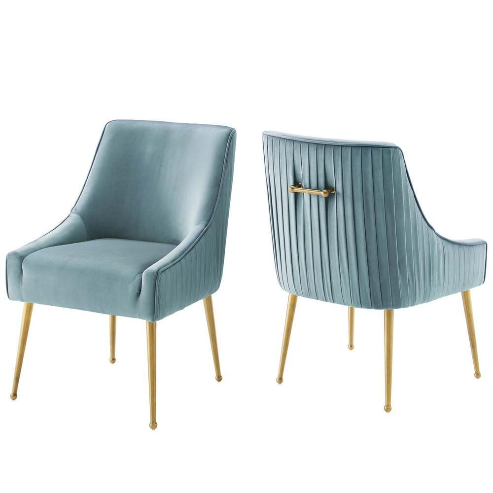 Modway BG3134944 Discern Pleated Back Upholstered Performance Velvet Dining Chair Set of 2