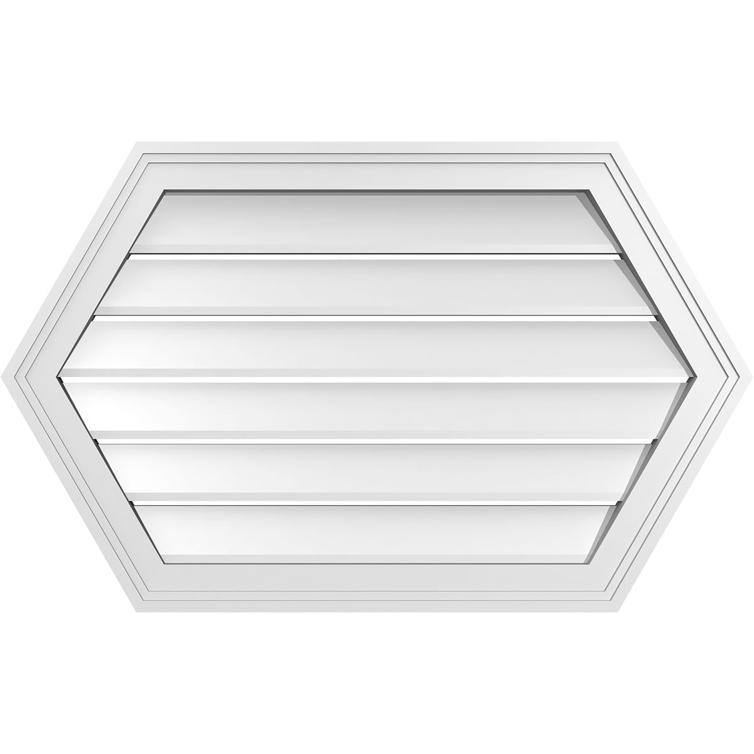 Ekena Millwork GVPHP32X2002SF 32-Inches x 20-Inches Off-white Peaked PVC Gable Louver Vent
