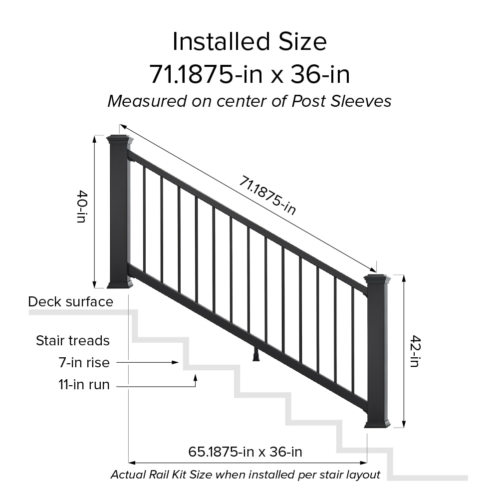 Trex Select® Classic Stair Rail & Baluster Kit in 6' x 36