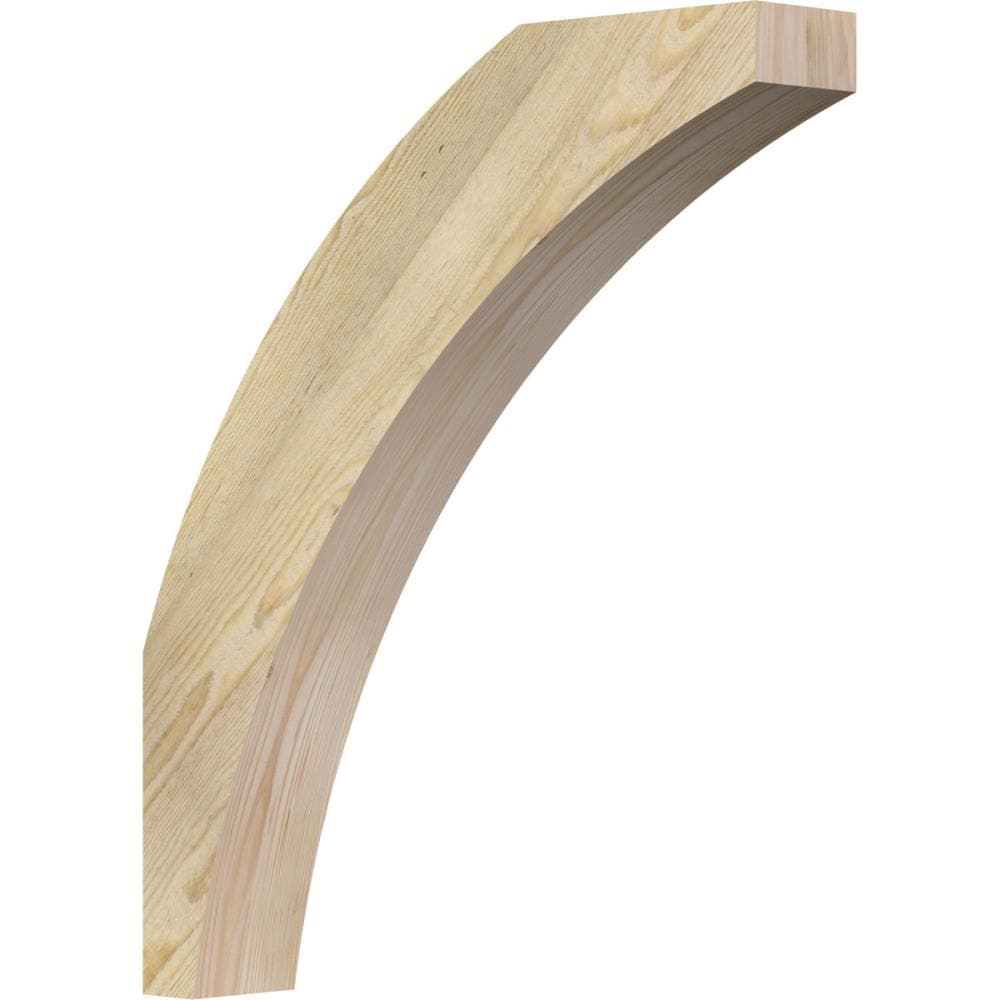 Ekena Millwork BRC04X22X26THR00RDF 4-in x 22-in x 26-in Douglas Fir Unfinished Wood Thorton Rough Sawn Knee Brace