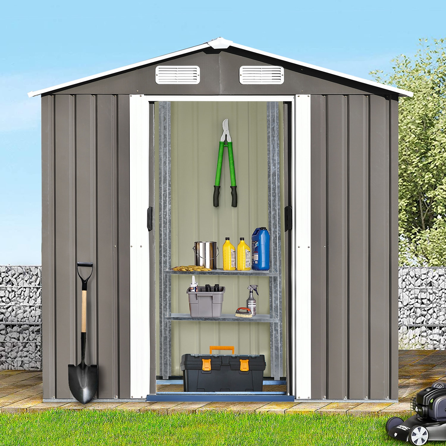 SINOFURN SYA010305WD Metal-Storage-Buildings-Sheds - View #5