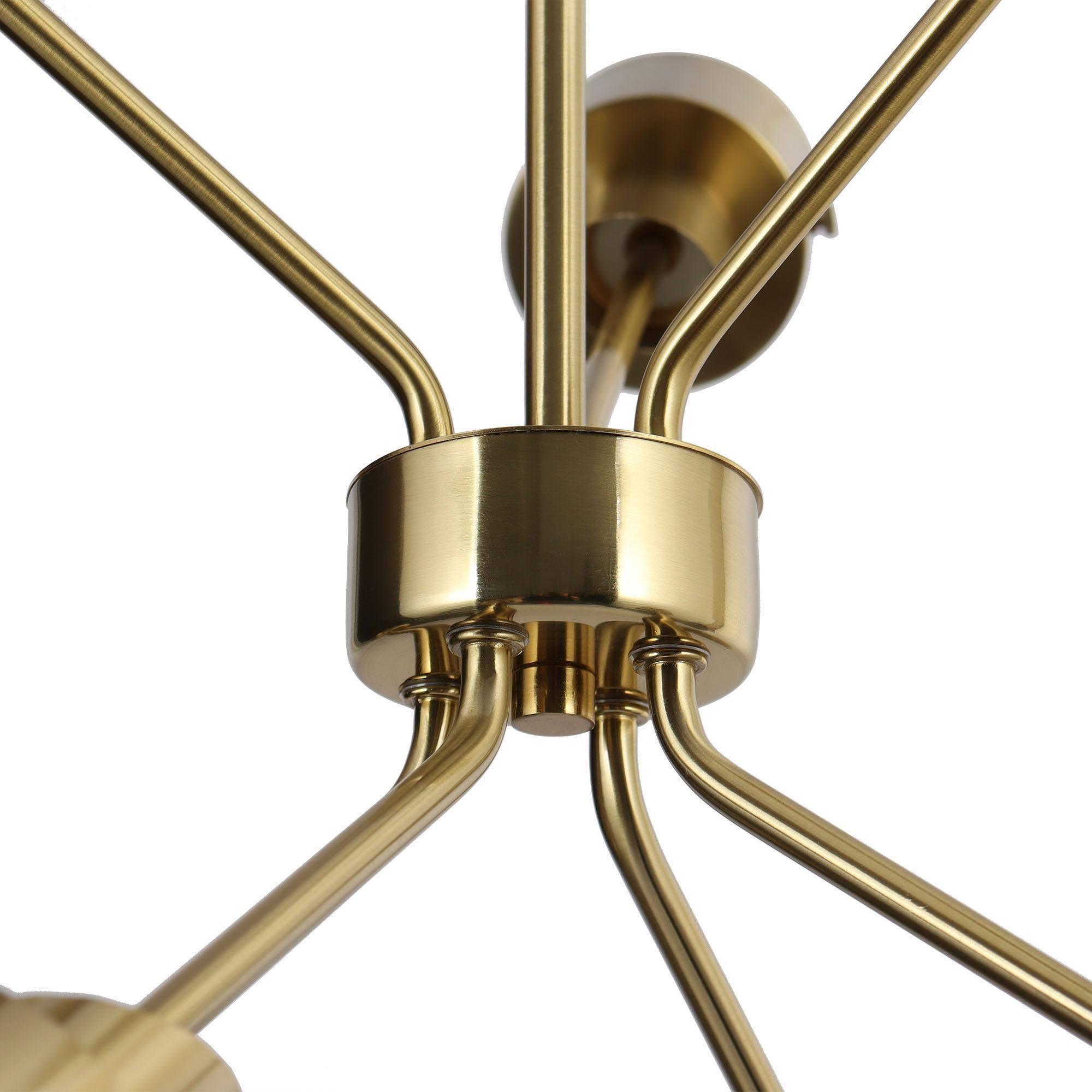 ZEVNI Fido 7-Light Polished Modern Gold Glass Sputnik Modern ...