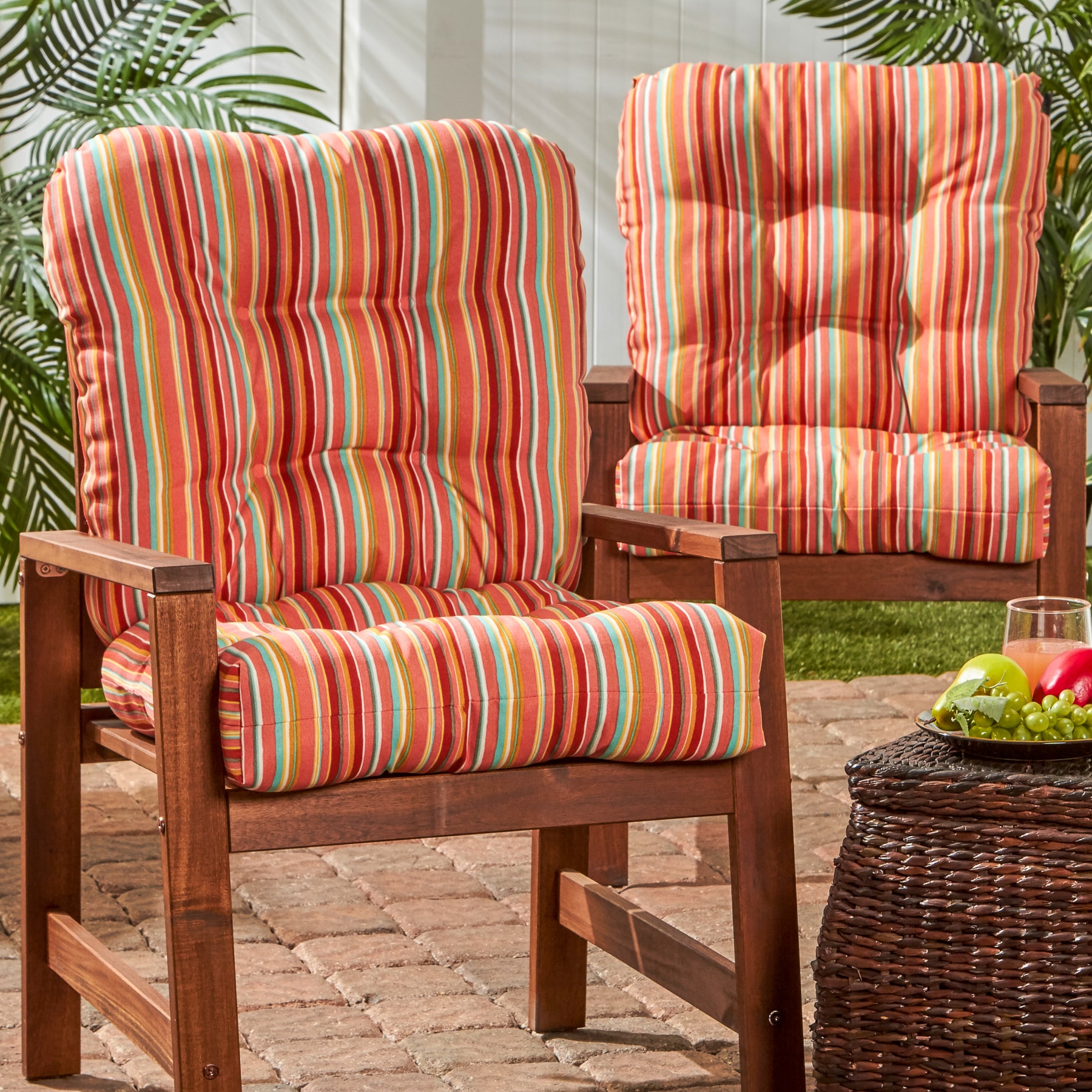 Greendale Home Fashions OC6815S2-WATERMELON Patio-Furniture-Cushions - View #7