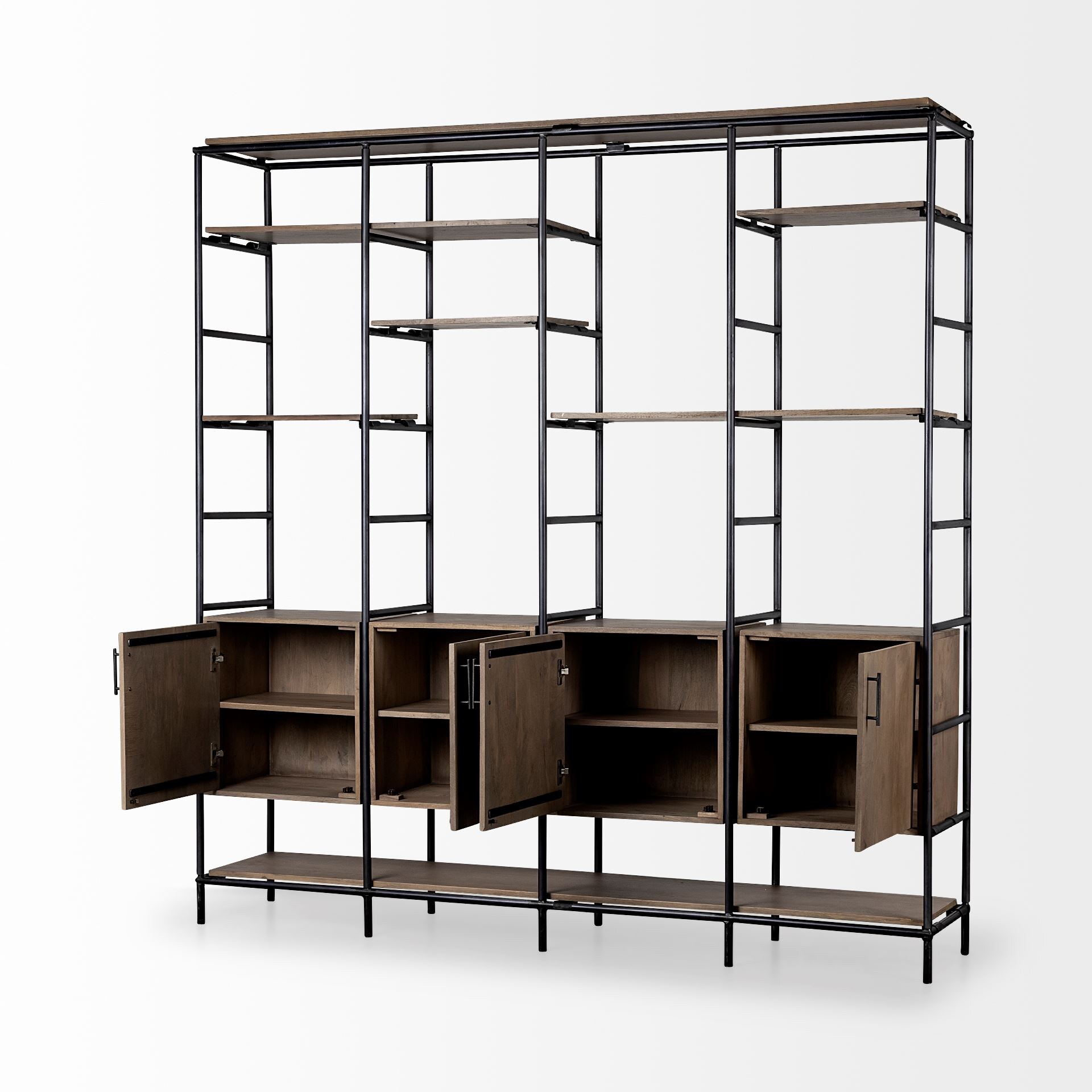 Mercana Turner Six-Tier Shelving Unit in Medium Brown, Contemporary & Modern | Bellacor | 69233-AB