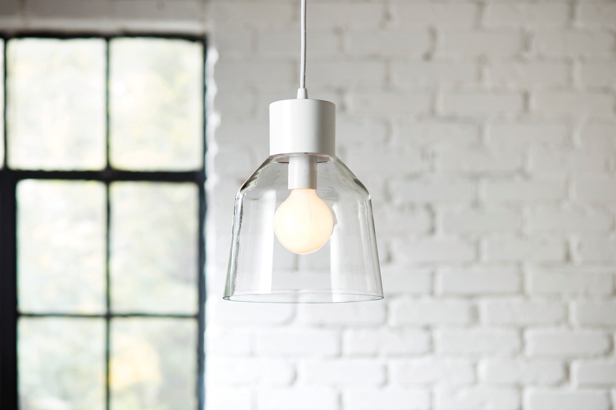 allen + roth KIL8991A Mackensie 1 -Light White French country/cottage Clear glass Jar Mini Hanging Pendant light