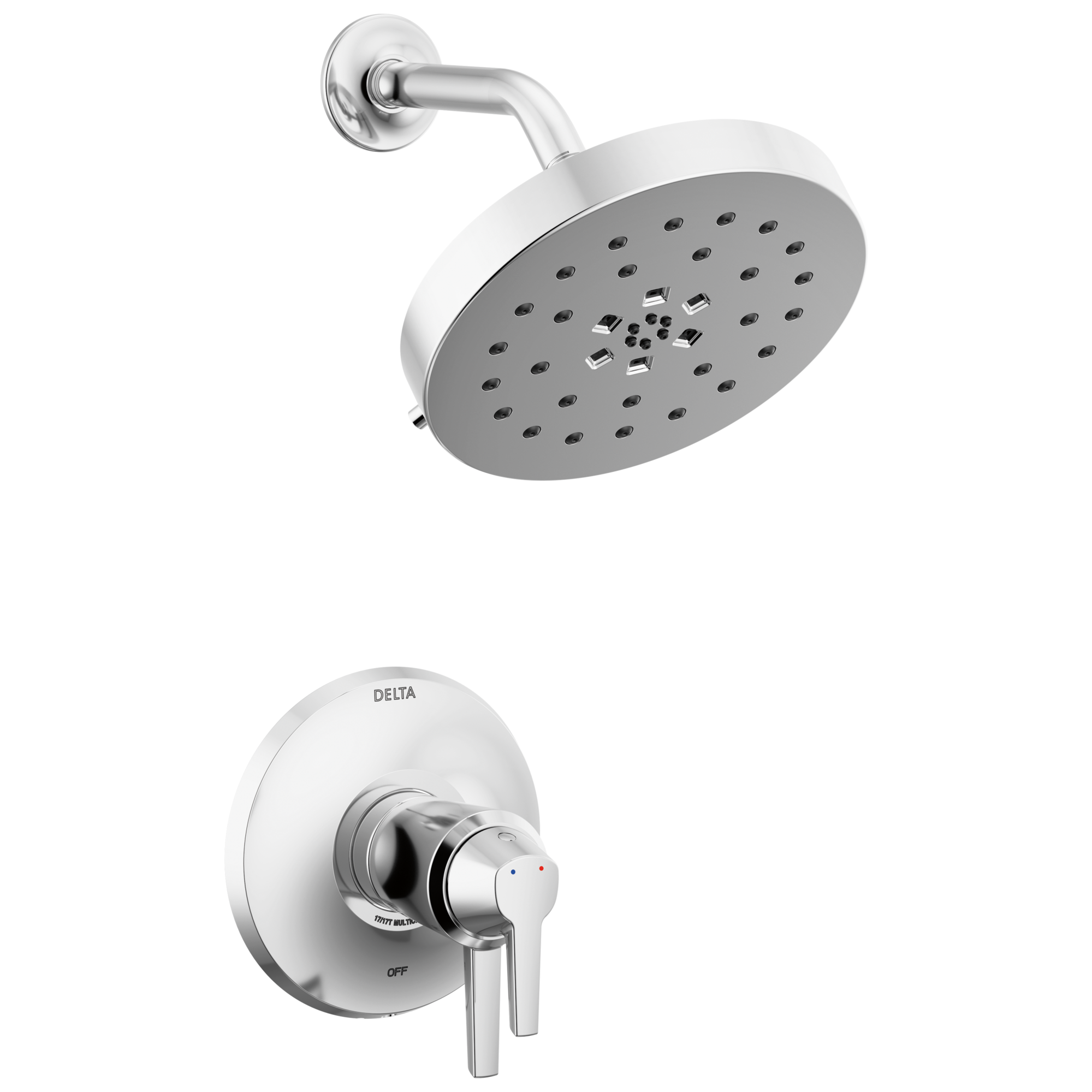 Delta T17T271-PR Galeon Lumicoat Chrome 2-handle Multi-function 8-Inches Round Shower Faucet