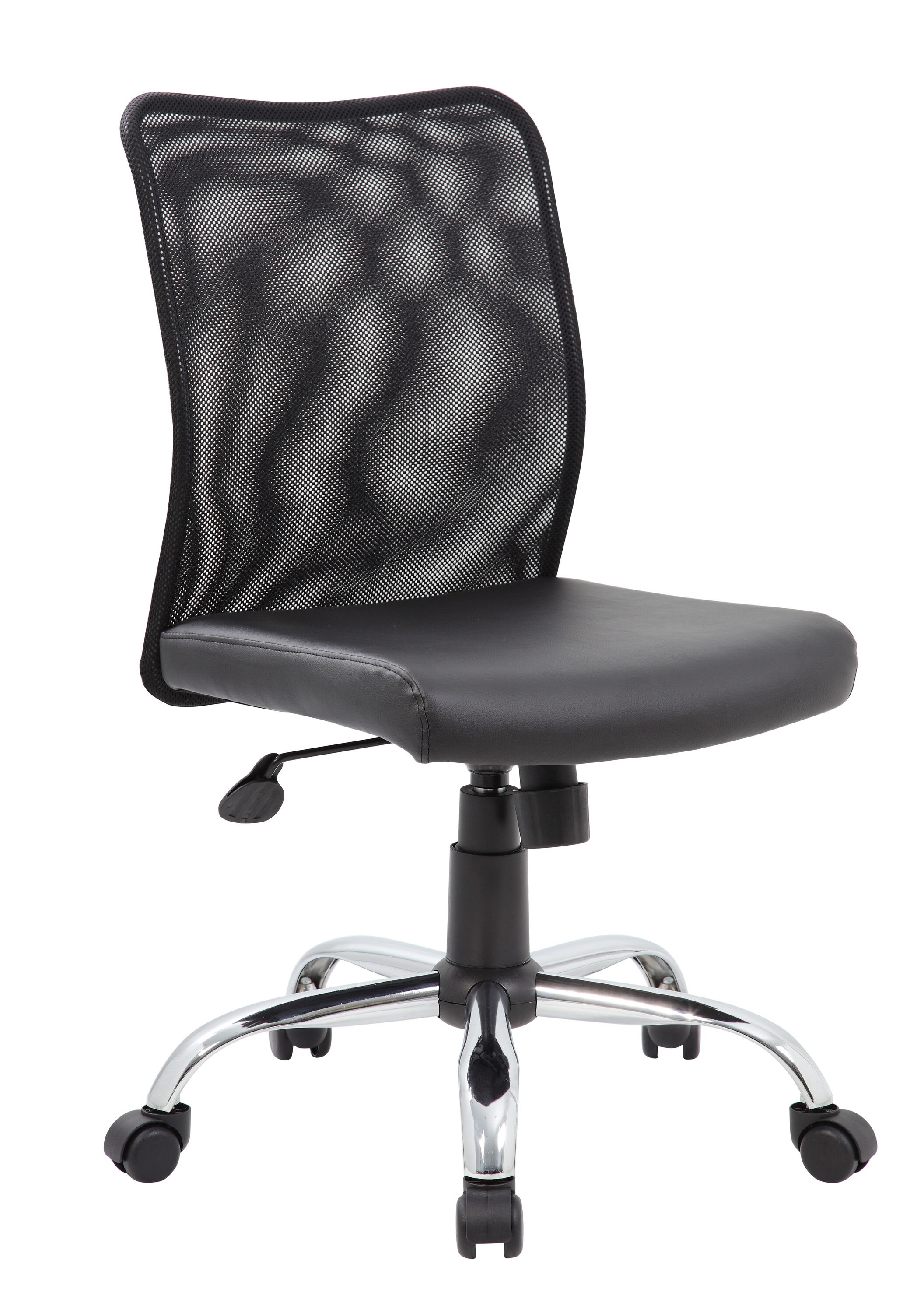 Boss Office Products B6115C-CS Black Contemporary Ergonomic Adjustable Height Swivel Vinyl Task Chair
