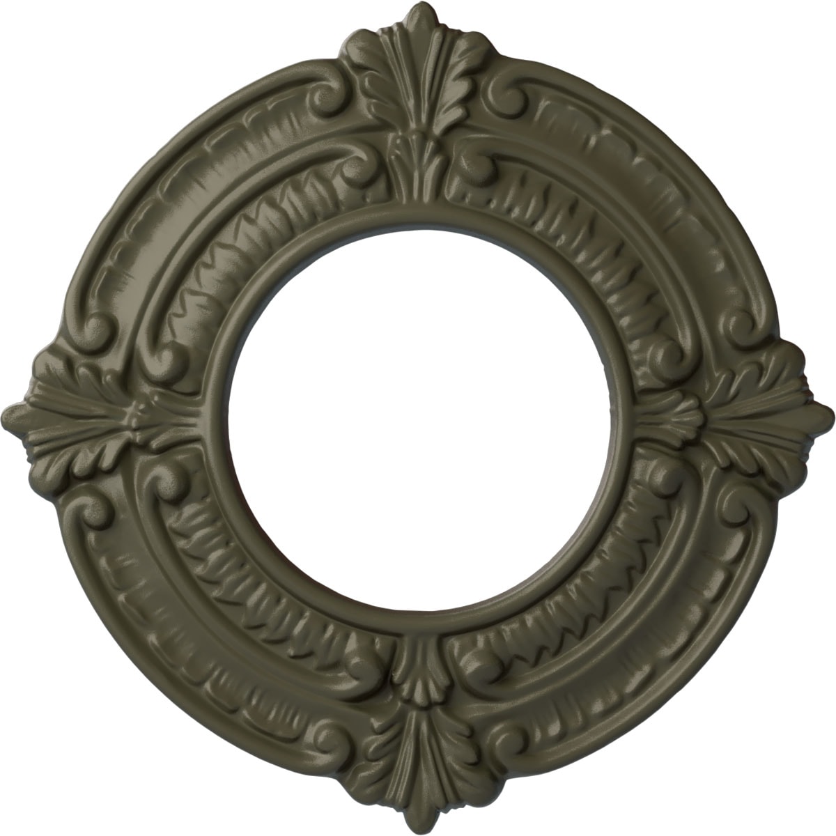 Ekena Millwork CM09BNWHF Benson 9-in W x 9-in L Painted Witch Hazel Polyurethane Whole Ceiling Medallion