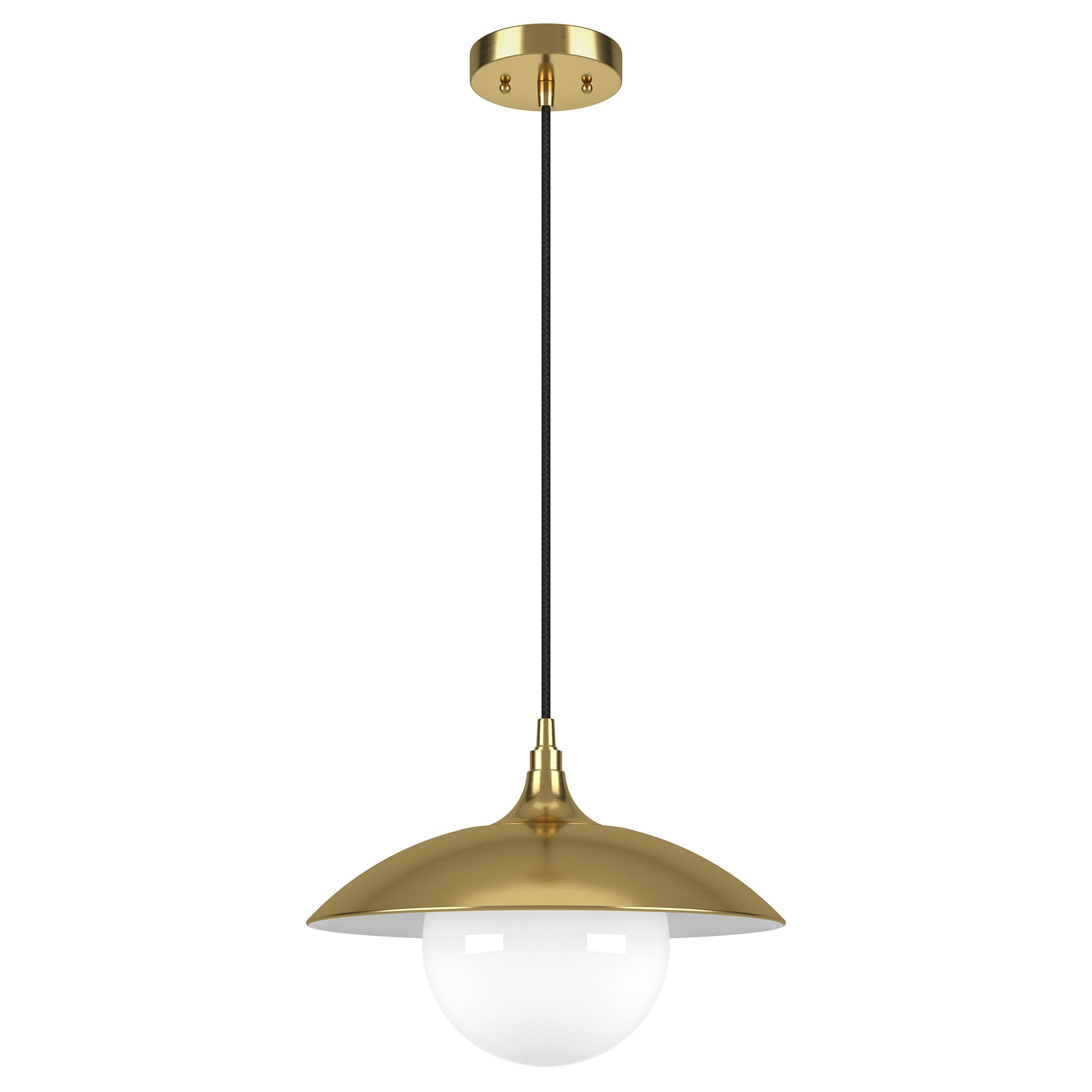 Hailey Home PD1956 Alvia Brass Coastal White glass Bowl Mini Hanging Pendant light