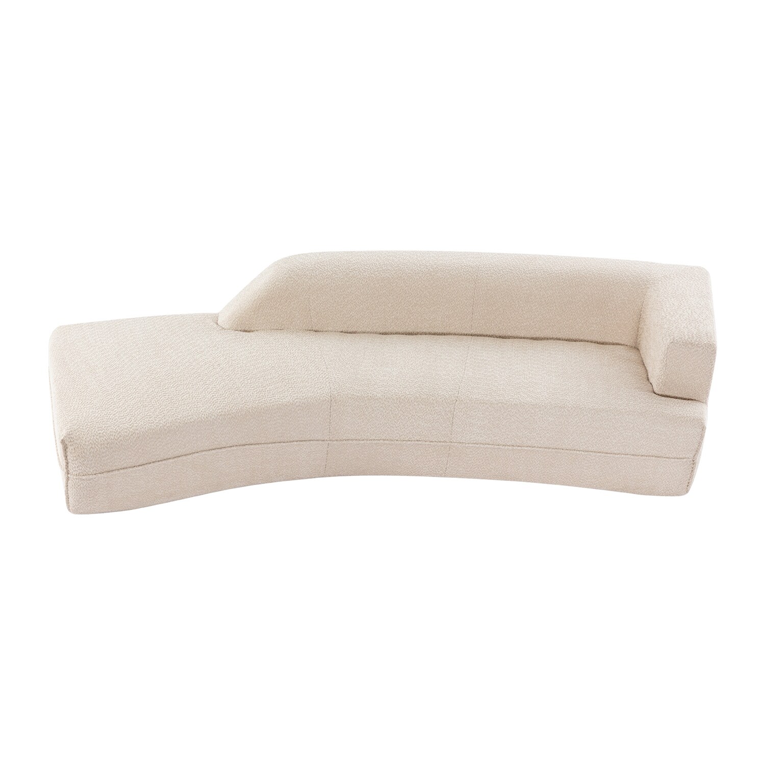 SINOFURN Modern Beige Boucle Chaise Lounge in the Chaise Lounges ...