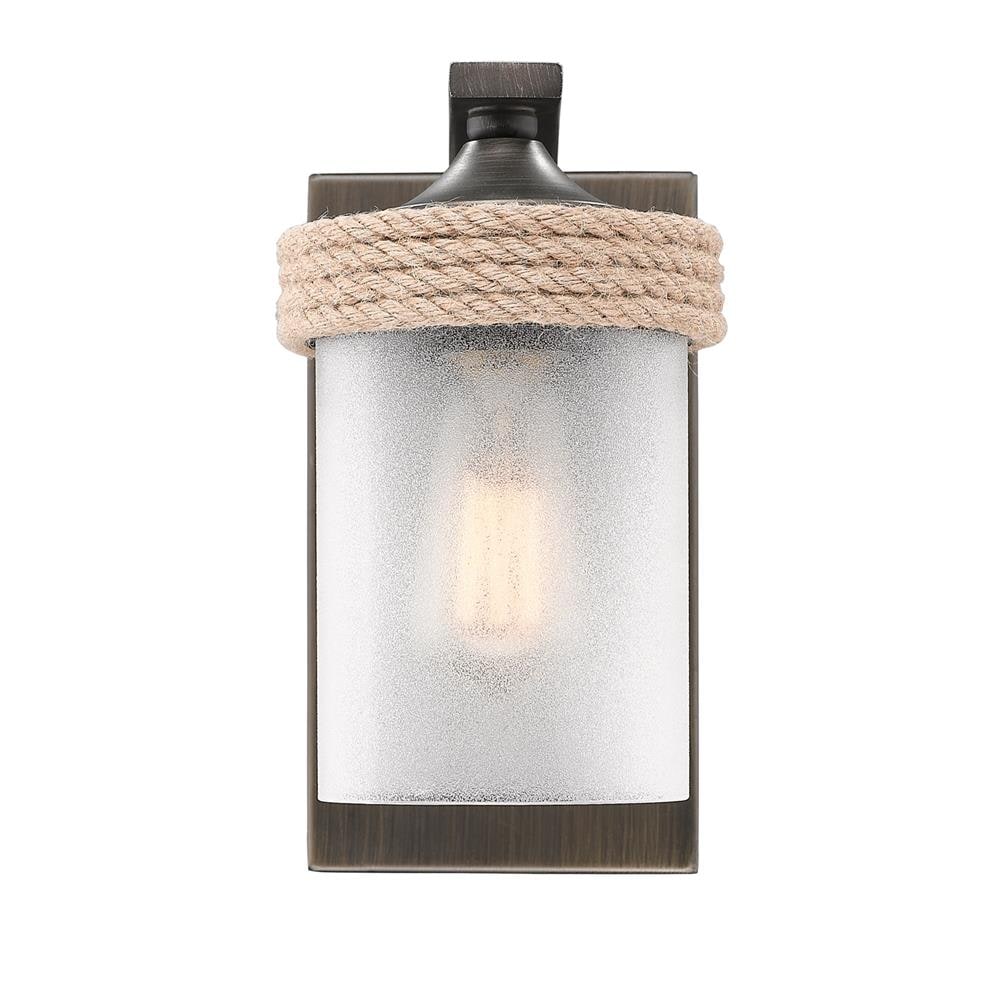 Rustic Bronze Nautical Bath Vanity Light with Frosted Glass