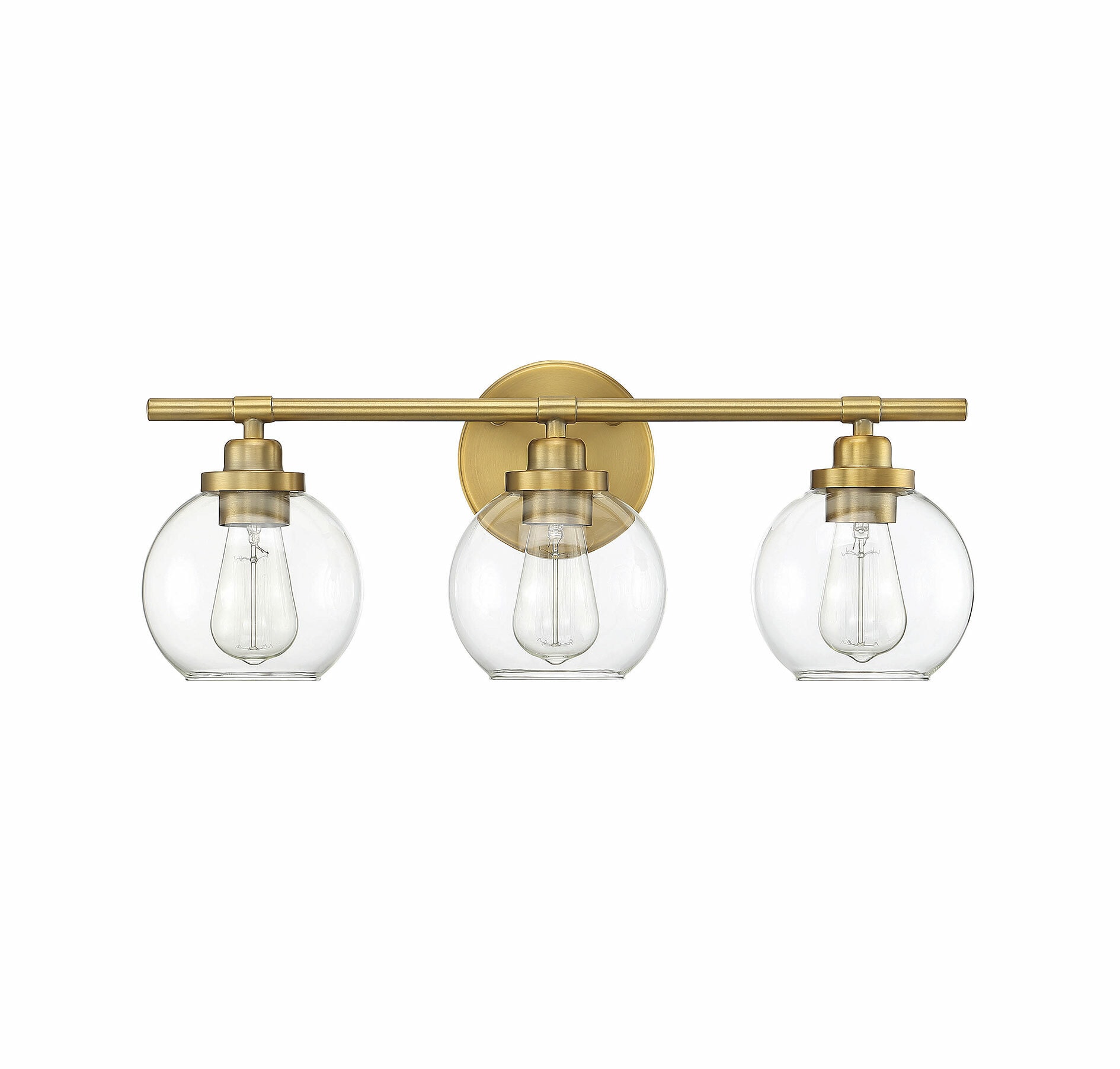 Savoy House Essentials Carson 22.5-in 3-Light Brushed Brass LED Modern ...