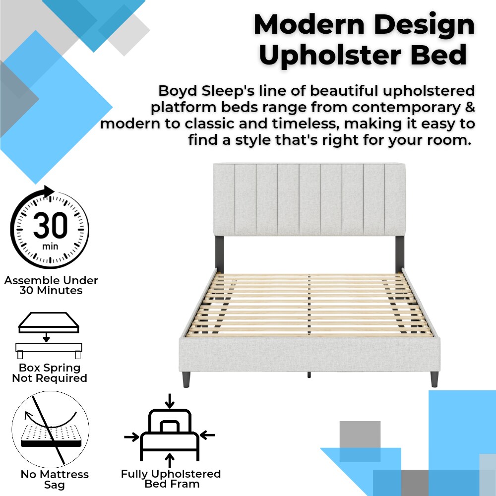 PerformaRest Leighton Egg Shell Full Upholstered Platform Bed at Lowes.com