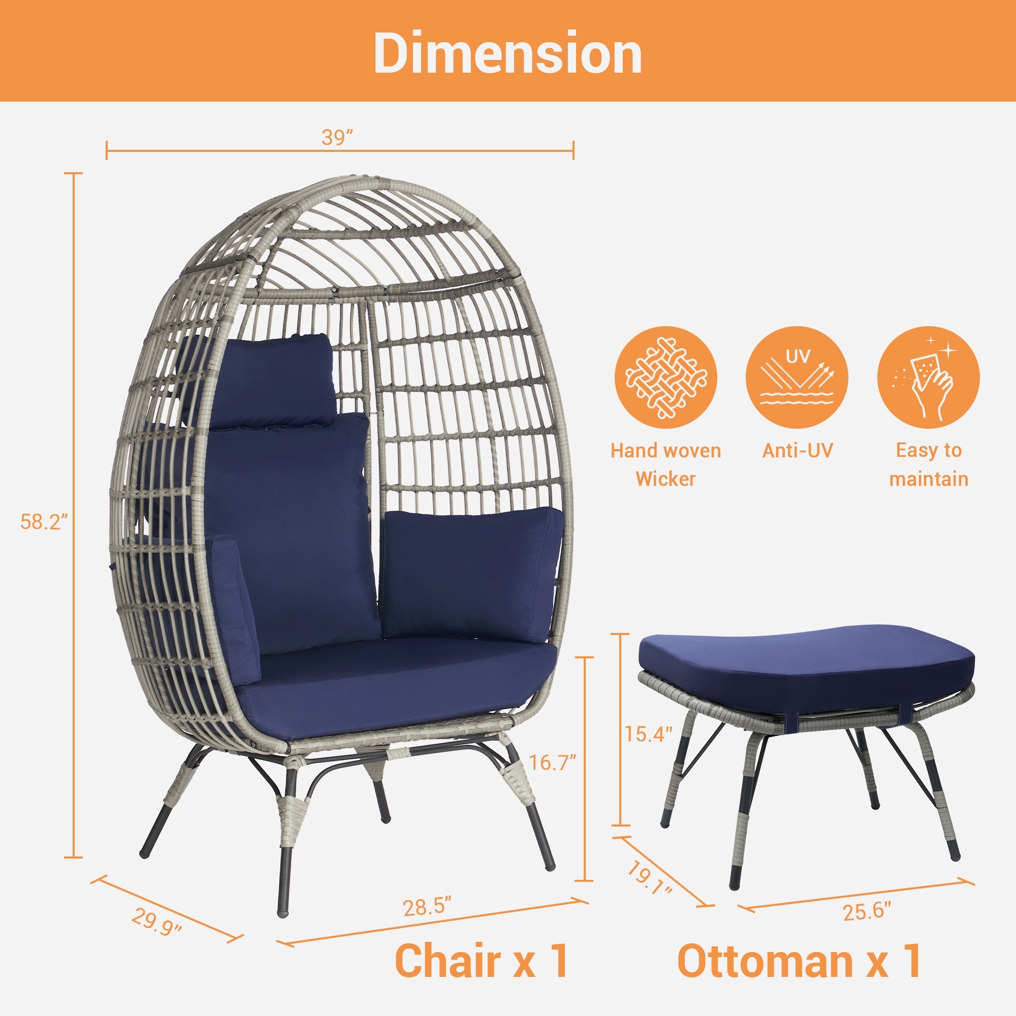 SANSTAR L-JDC65NY-AD Patio-Conversation-Sets - View #2