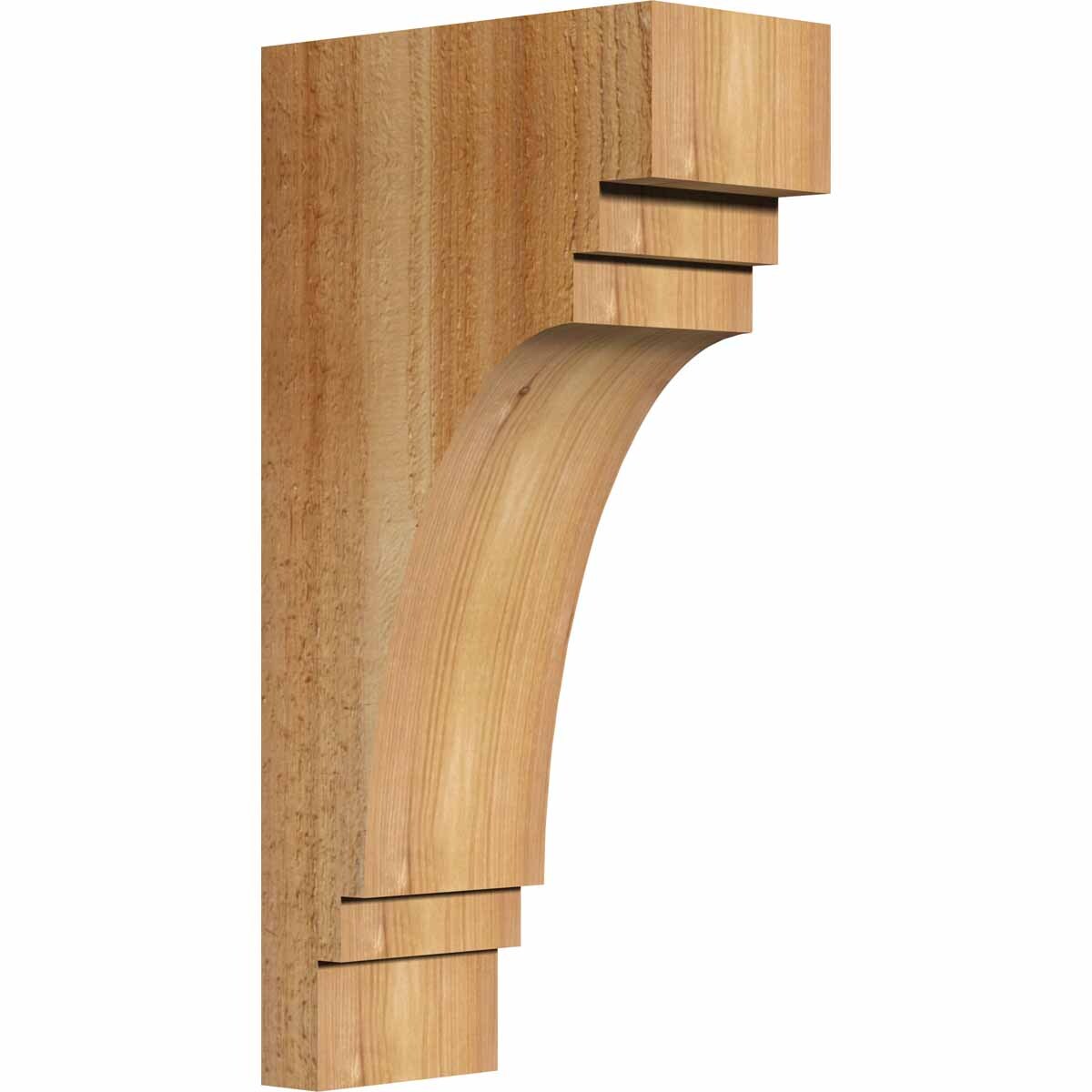 Ekena Millwork COR04X08X16PEC00RWR 4-in x 8-in x 16-in Pescadero Unfinished Western red cedar Wood Paintable/Stainable Corbel
