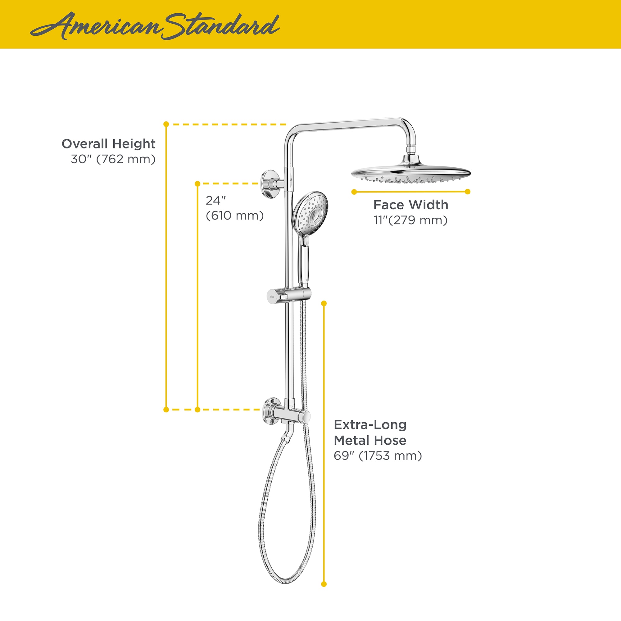 American Standard 9035804.002 Showerhead-Bar-Panels - View #3