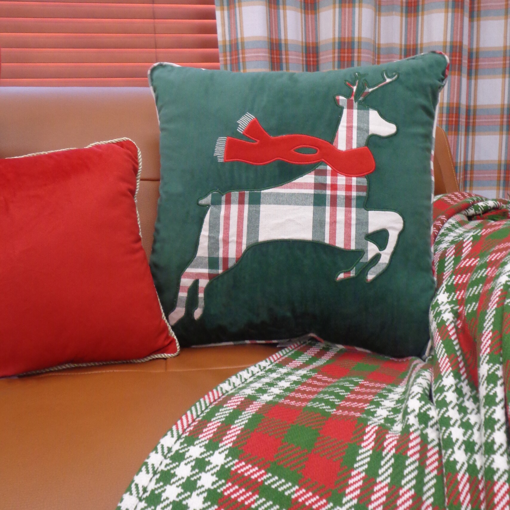 Holiday Living 18 in x 18 in Green Indoor Decorative Pillow in the