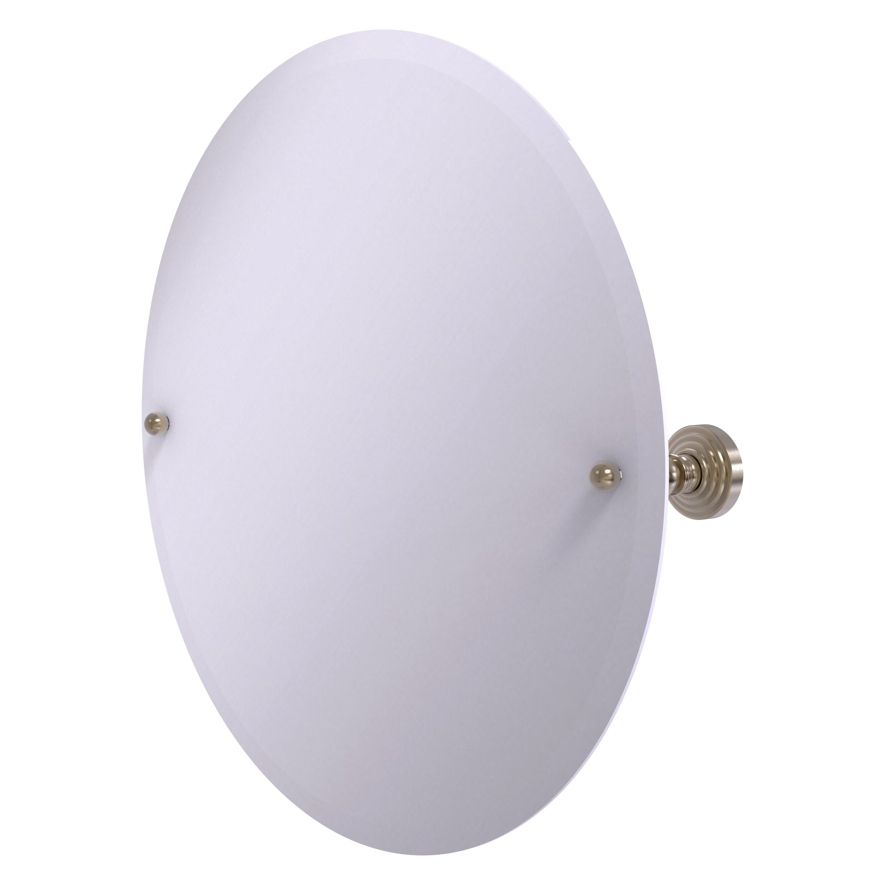 Allied Brass P1090-PEW Prestige Skyline 22-Inches x 22-Inches Beveled Frameless Round Tilting Bathroom Vanity Mirror ( Antique Pewter )