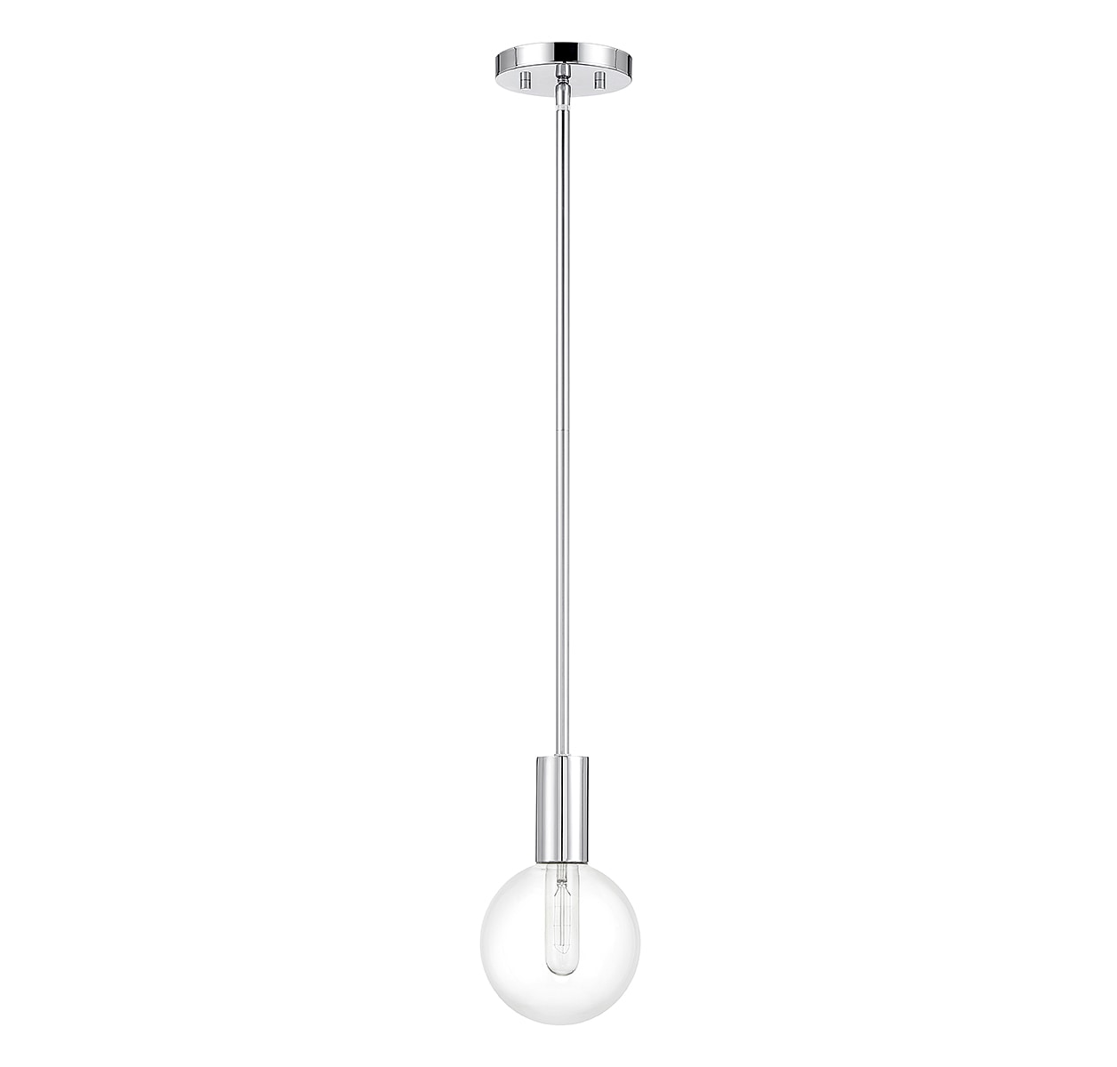 Sleek Chrome Mini-Pendant with Clear Glass Shade