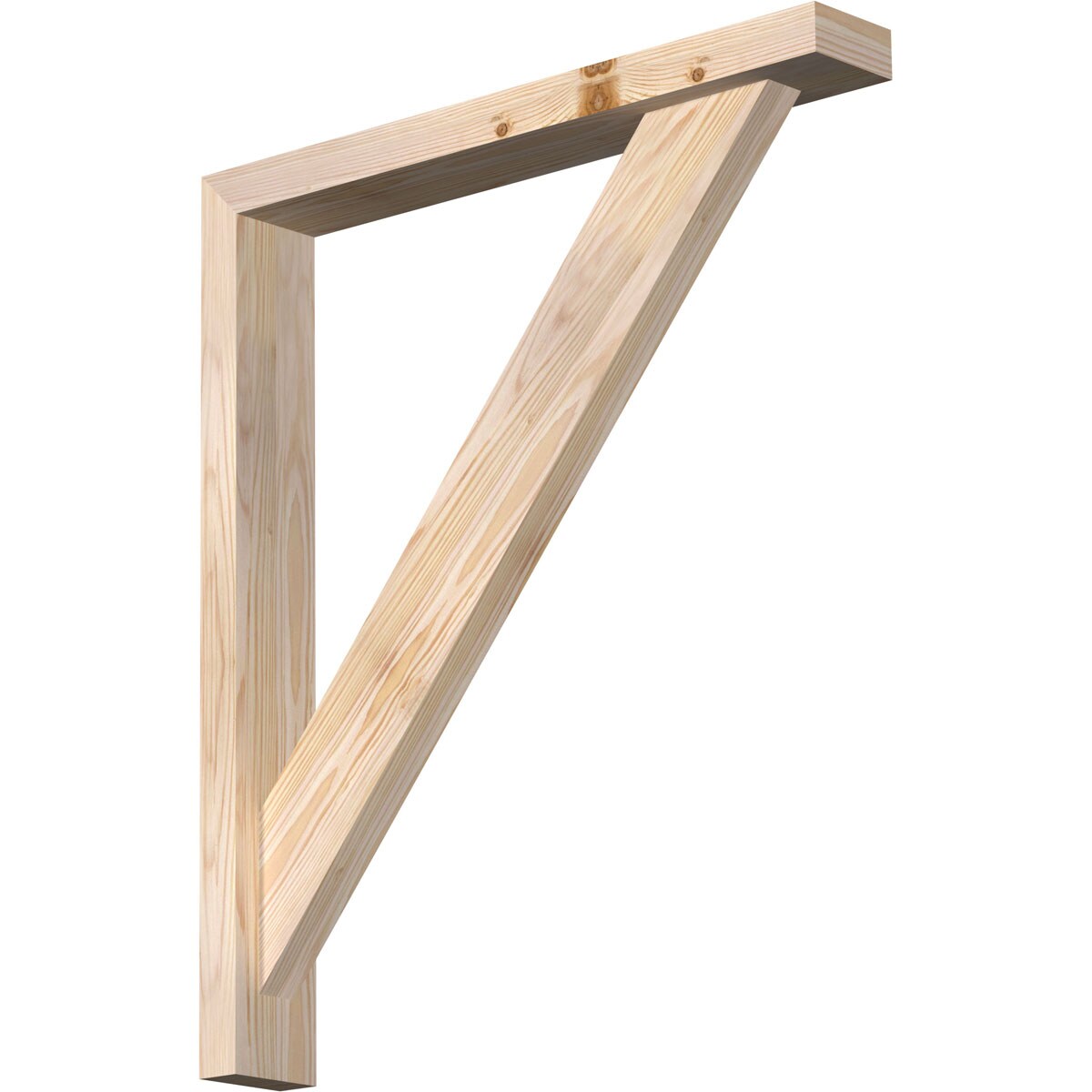 Ekena Millwork 1465024 Traditional Block Smooth Bracket with Offset Brace 3-1/2-in x 24-in x 28-in Douglas fir Brown Wood Standard bracket