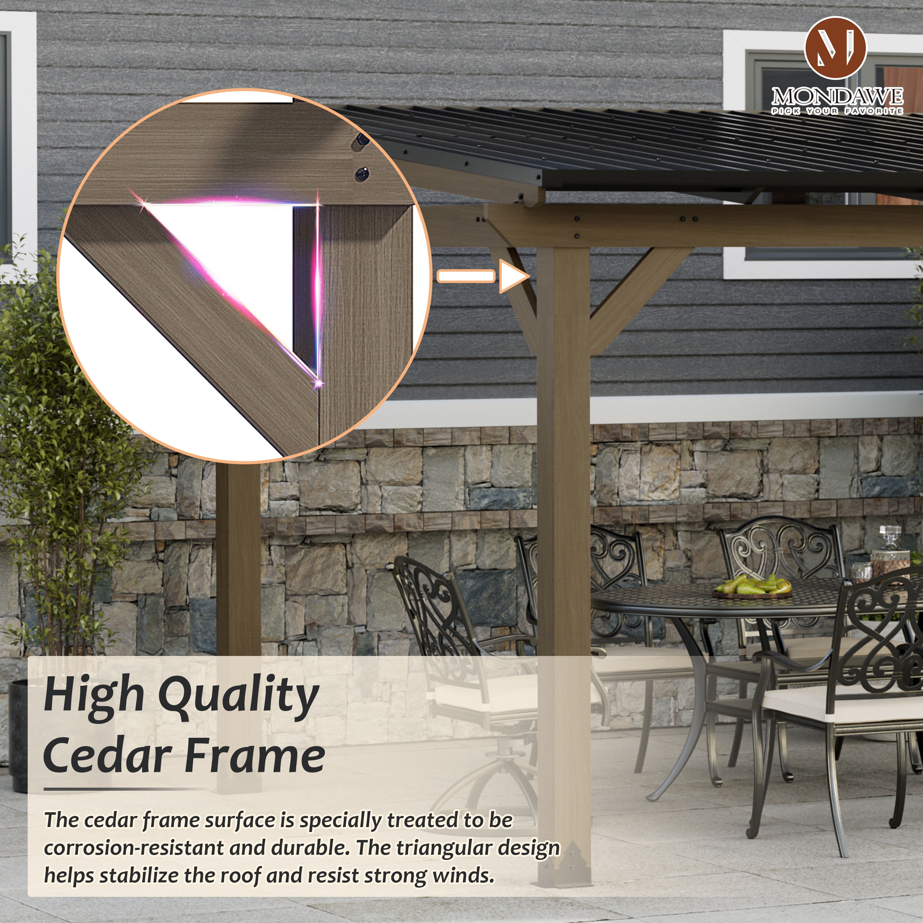 Mondawe MO-5004A-4 Wood-Resin-Gazebos - View #6