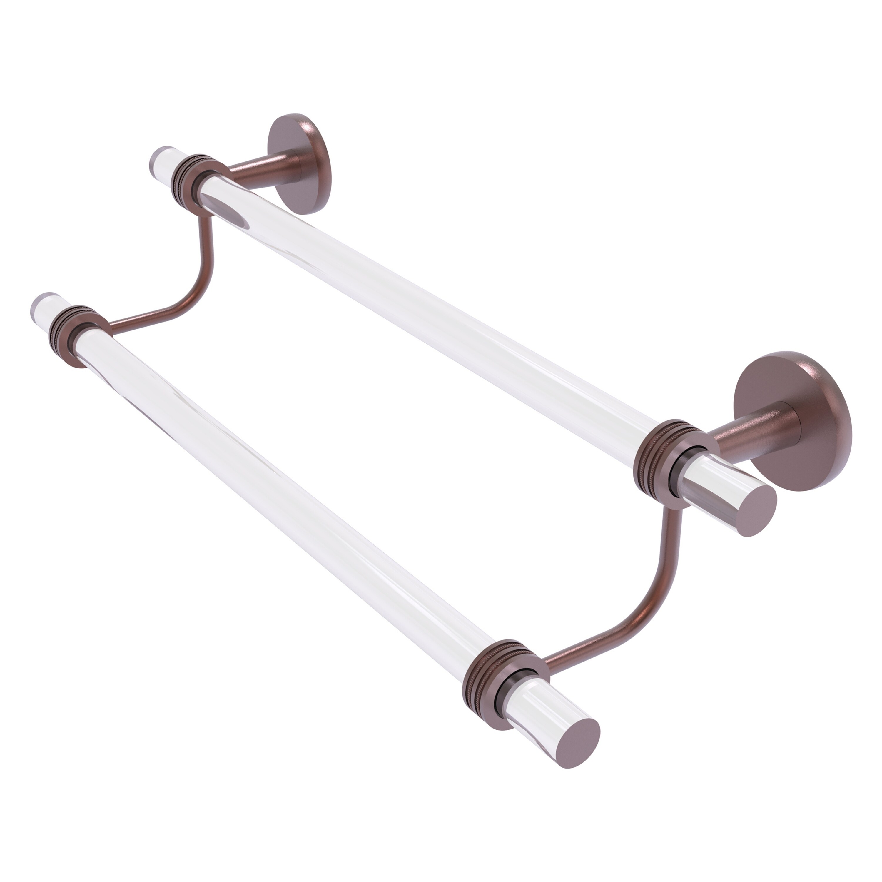 Allied Brass CV-72D-18-CA Clearview 18-in double Antique Copper Wall mount Double Towel Bar