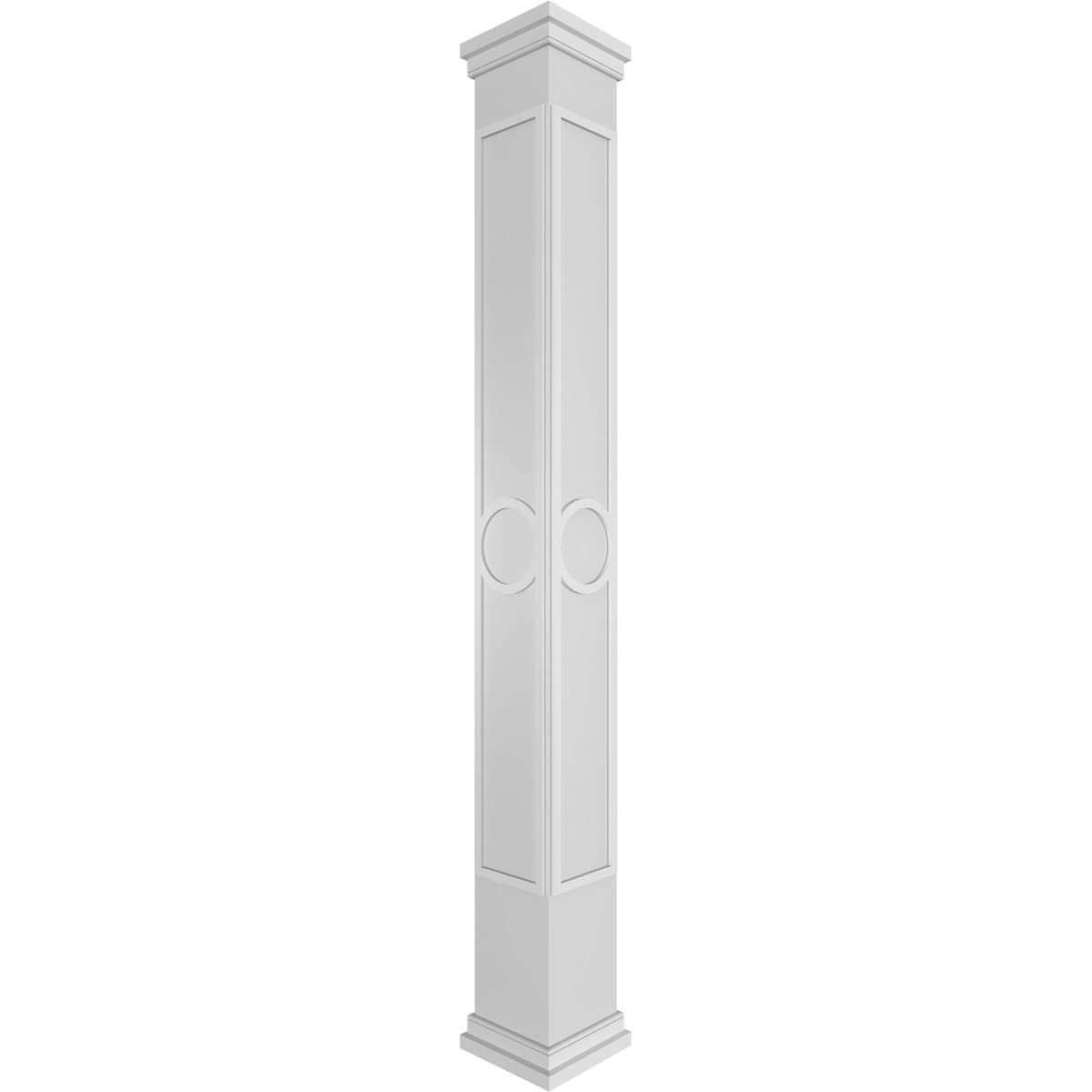 Ekena Millwork CC1009ENACDPRPR Arts Crafts Fretwork 10-Inches L x 9-Feet Unfinished PVC Column Wrap