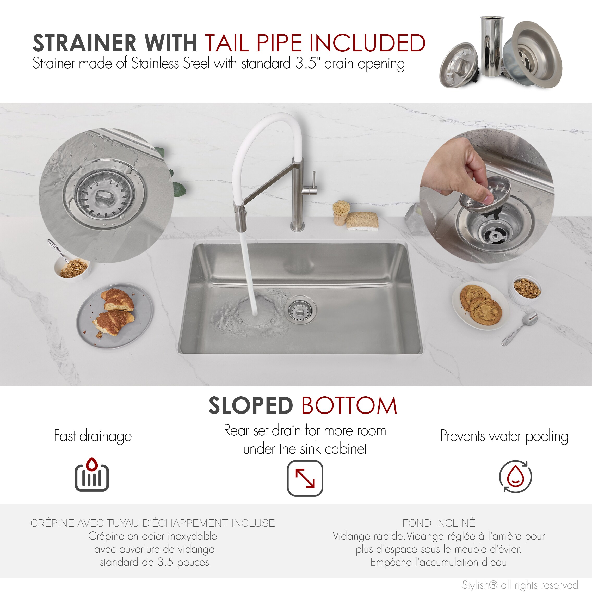 Stylish S-411TG1 Kitchen-Sinks - View #9