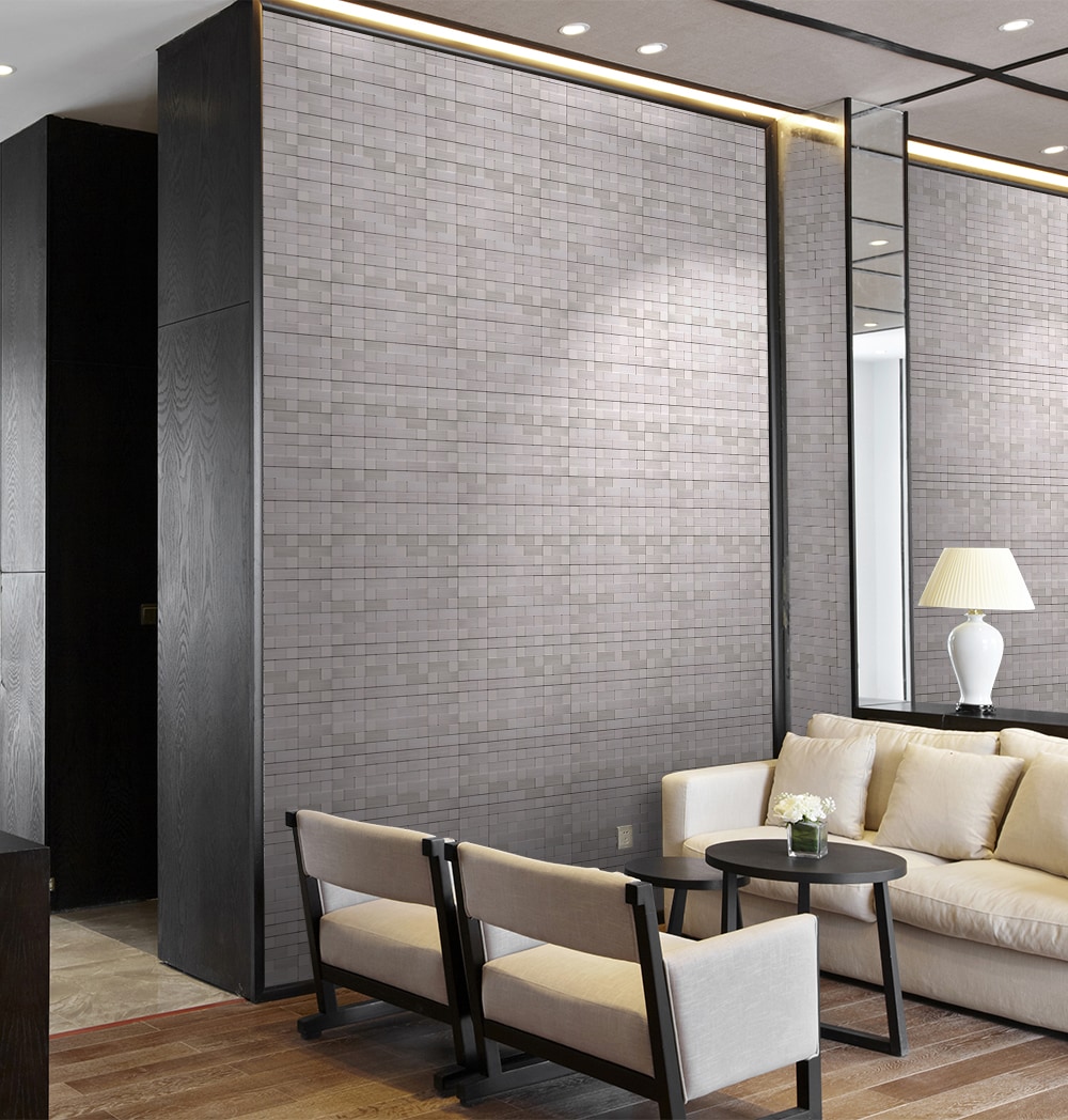 Peel&Stick Mosaics Peel & Stick Peel and Stick Stainless Steel Block 12 x 12 Metallic Metal Linear Peel-and-Stick Wall Tile - Each