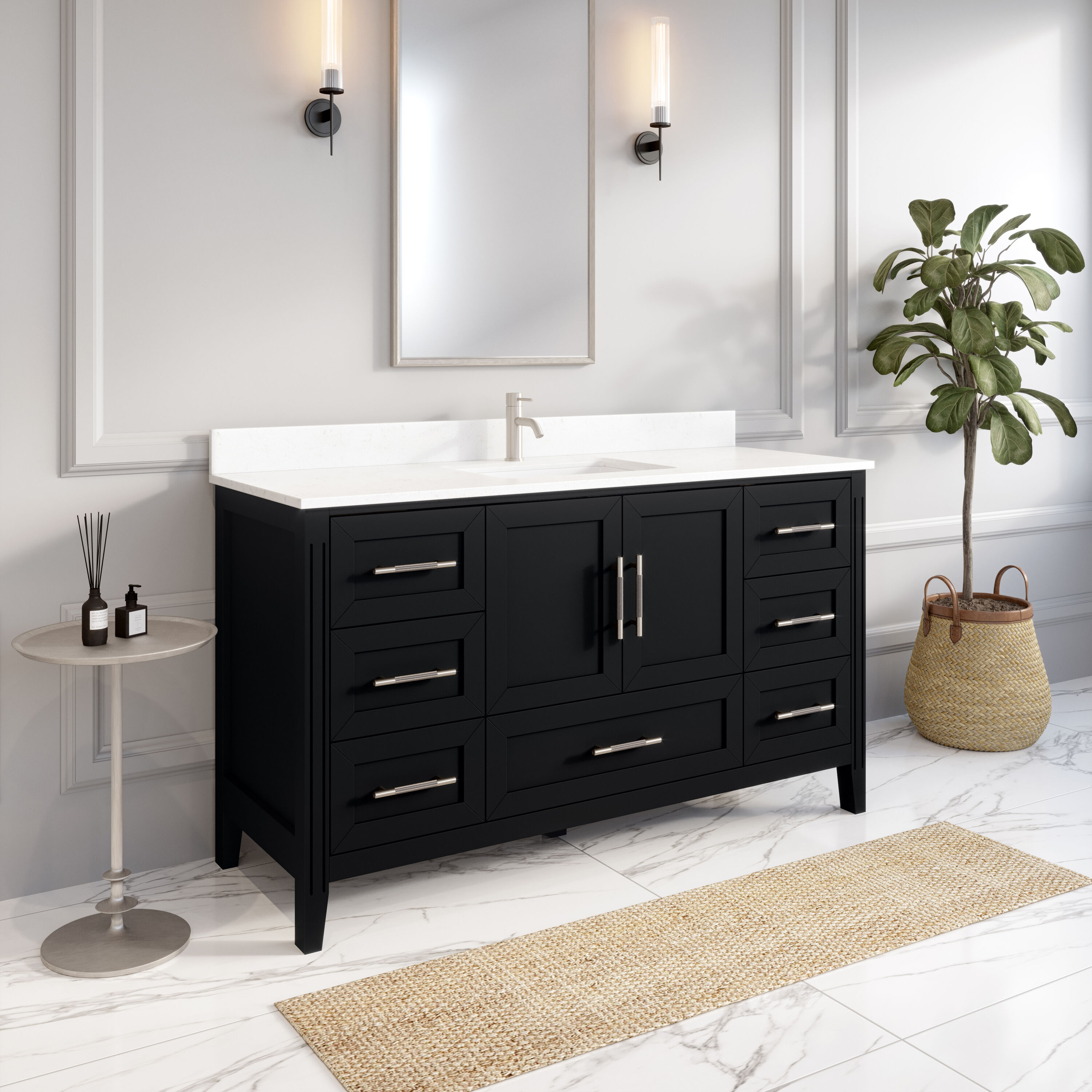 Spa Bathe Henley 60in Espresso Undermount Single Sink Bathroom Vanity