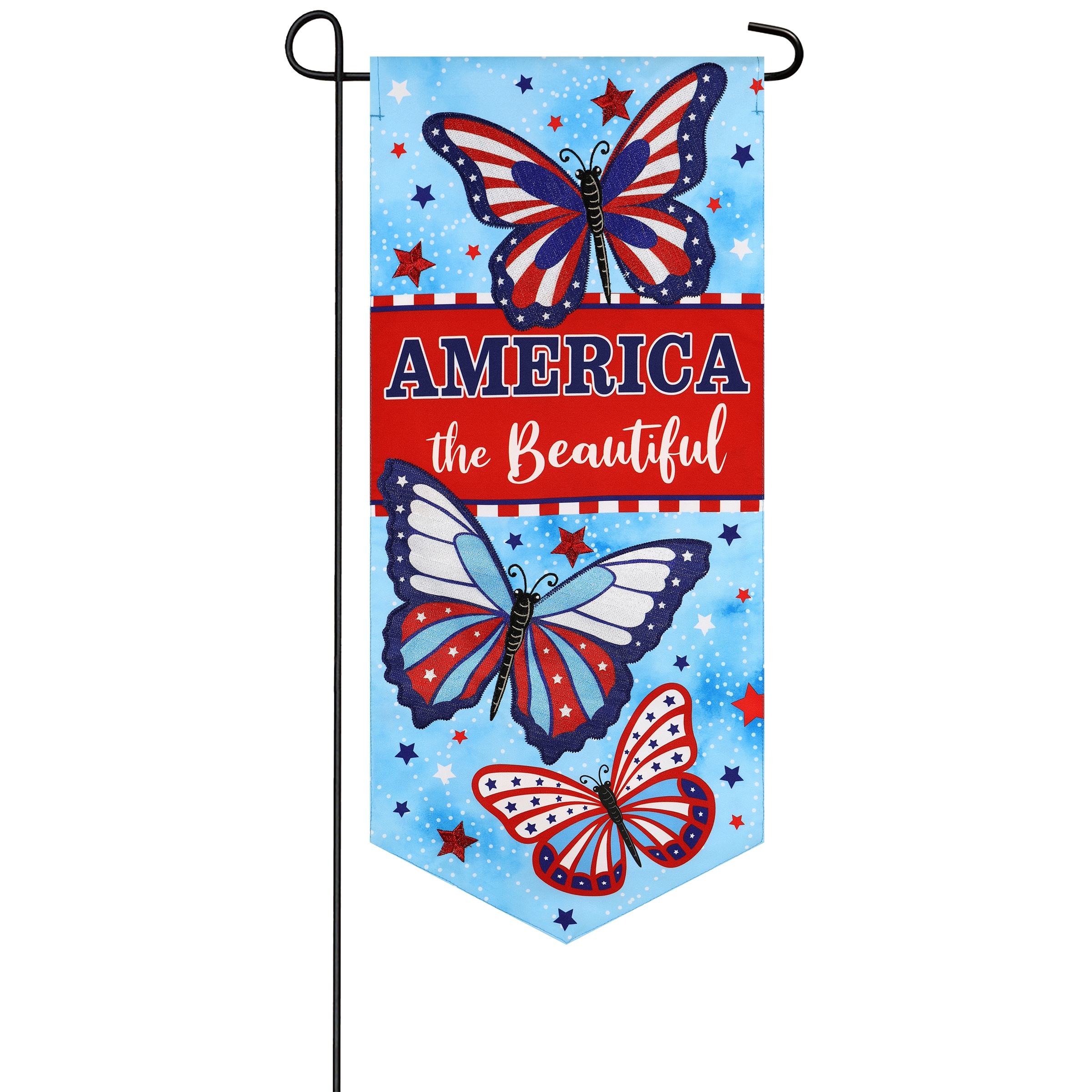 Style Selections ZLW14L11837 1-ft W x 2.3-ft H Patriotic Embroidered Banner Kit