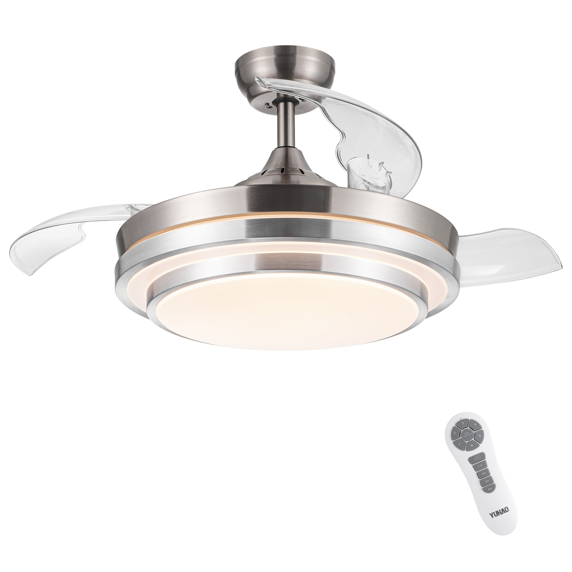 Yardreeze YHDO2605 42-Inches Bronze with ABS Blades Color-Changing Integrated LED Fixture Indoor Downrod mount Standard Ceiling Fan With Light and Remote ( 3 -Blade)