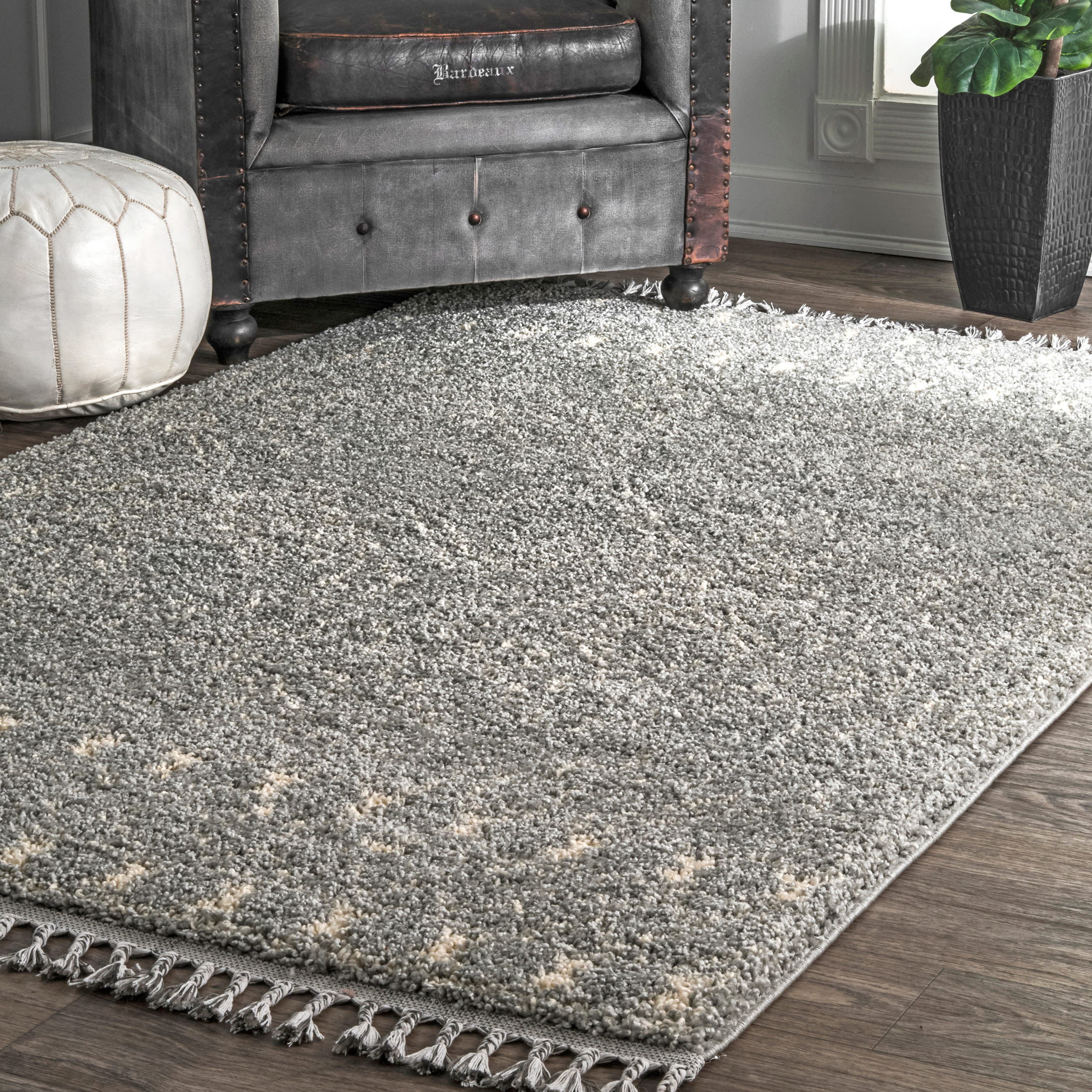 nuLOOM GCDI02C-53077 Diana 5 x 8 (ft) Loomed Polypropylene Silver Rectangular Indoor Tribal Bohemian/Eclectic Vacuum regularly Area rug