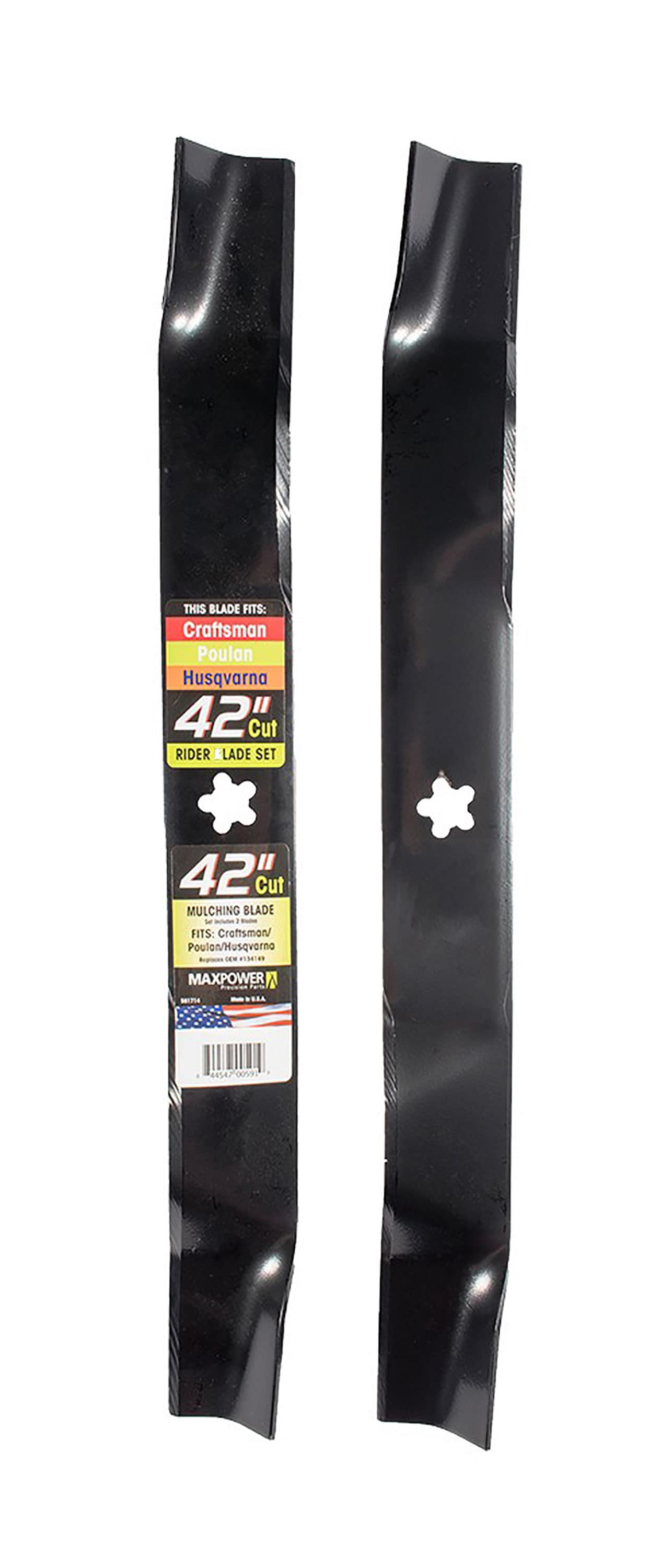 MaxPower 42-in Deck Mulching Mower Blade for Riding Mower/Tractors (2-Pack)  in the Lawn Mower Blades department at