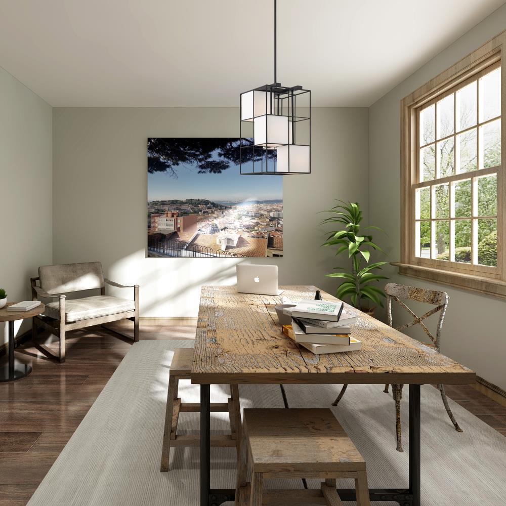 Trondheim 4-Light Crystal & Black Fabric Shade Pendant