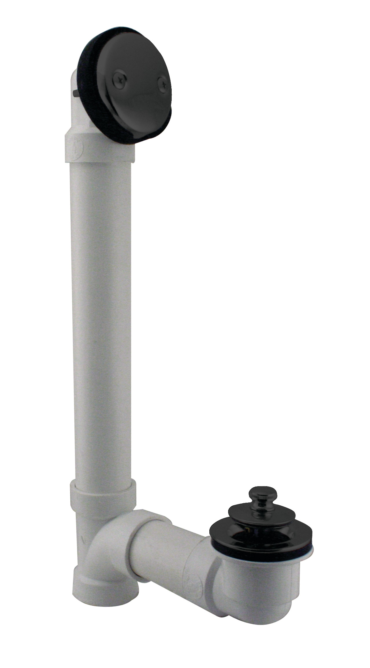 WESTBRASS D4942-62 Twist and Close Sch. 40 PVC Bath Waste with Two-hole Elbow In Matte Black D4942-62