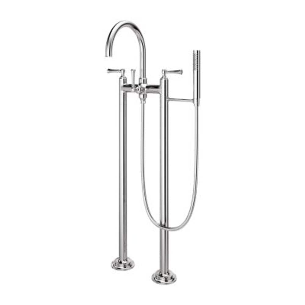 Pfister LG6-1TBC Tisbury Polished Chrome 3-handle Freestanding High-arc Bathtub Faucet with Hand Shower