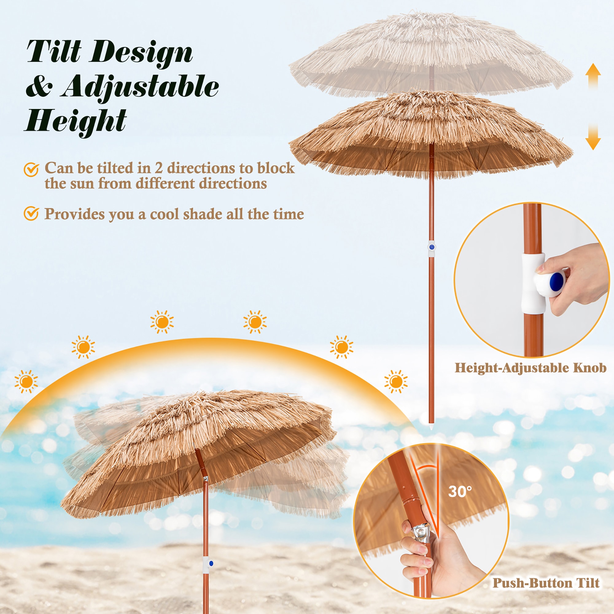 Costway NP11034 Beach-Umbrellas - View #5