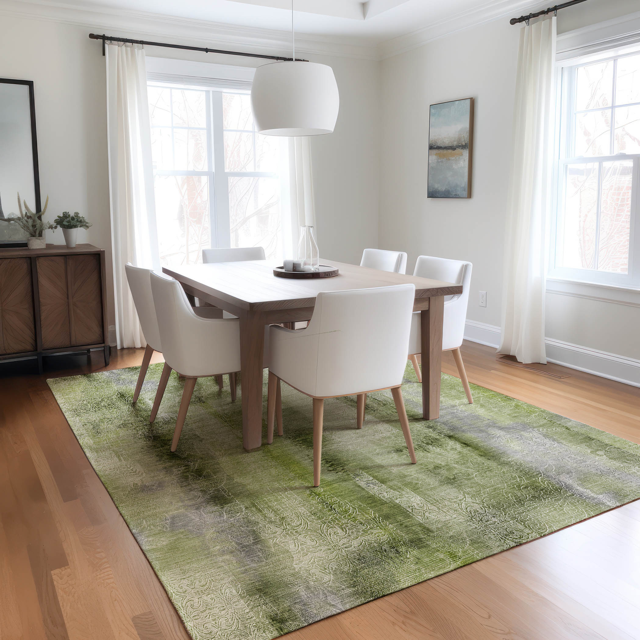 Addison Rugs ACN537SA8X10 Chantille 8 x 10 (ft) Polyester Sage Rectangular Indoor/Outdoor Abstract Machine washable Area rug