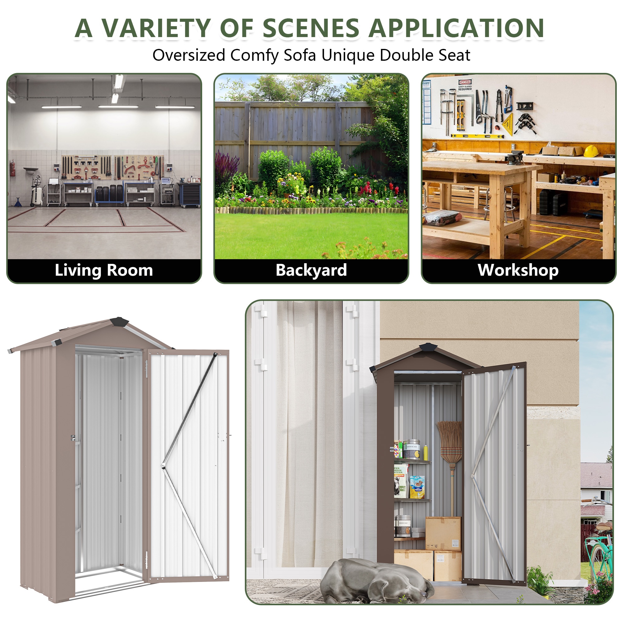 WELLFOR OUZ68749WH-RE Metal-Storage-Buildings-Sheds - View #6