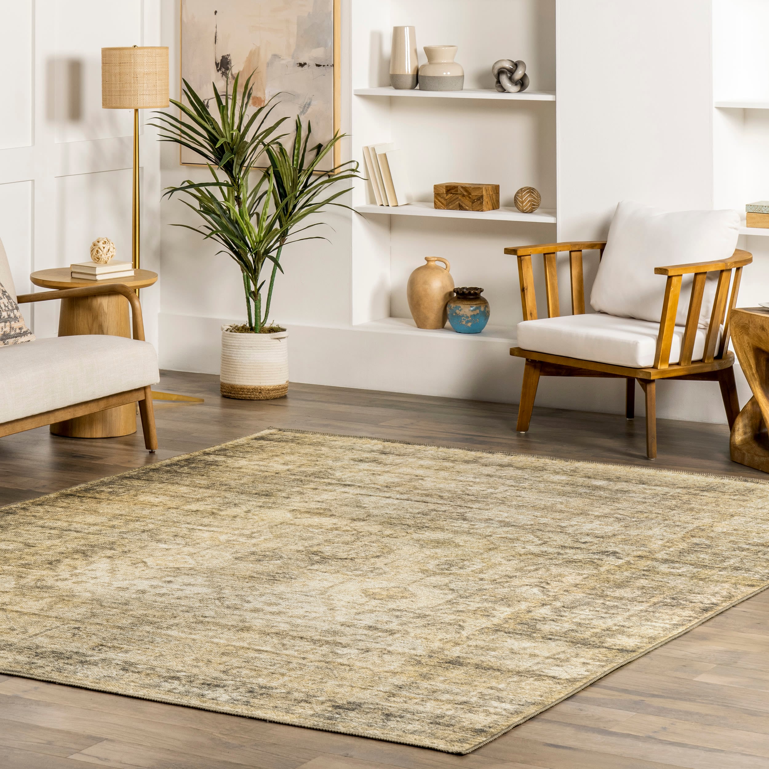nuLOOM MKCL03A-8010 8 x 10 (ft) Cotton Beige Rectangular Indoor Trellis Vintage Area rug
